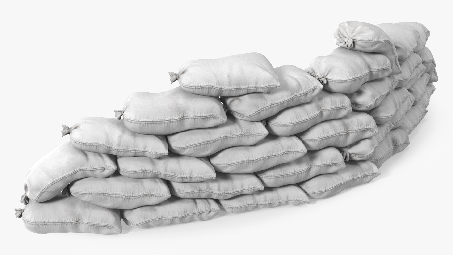 Semicircle Polypropylene Sandbag Barricade 3D