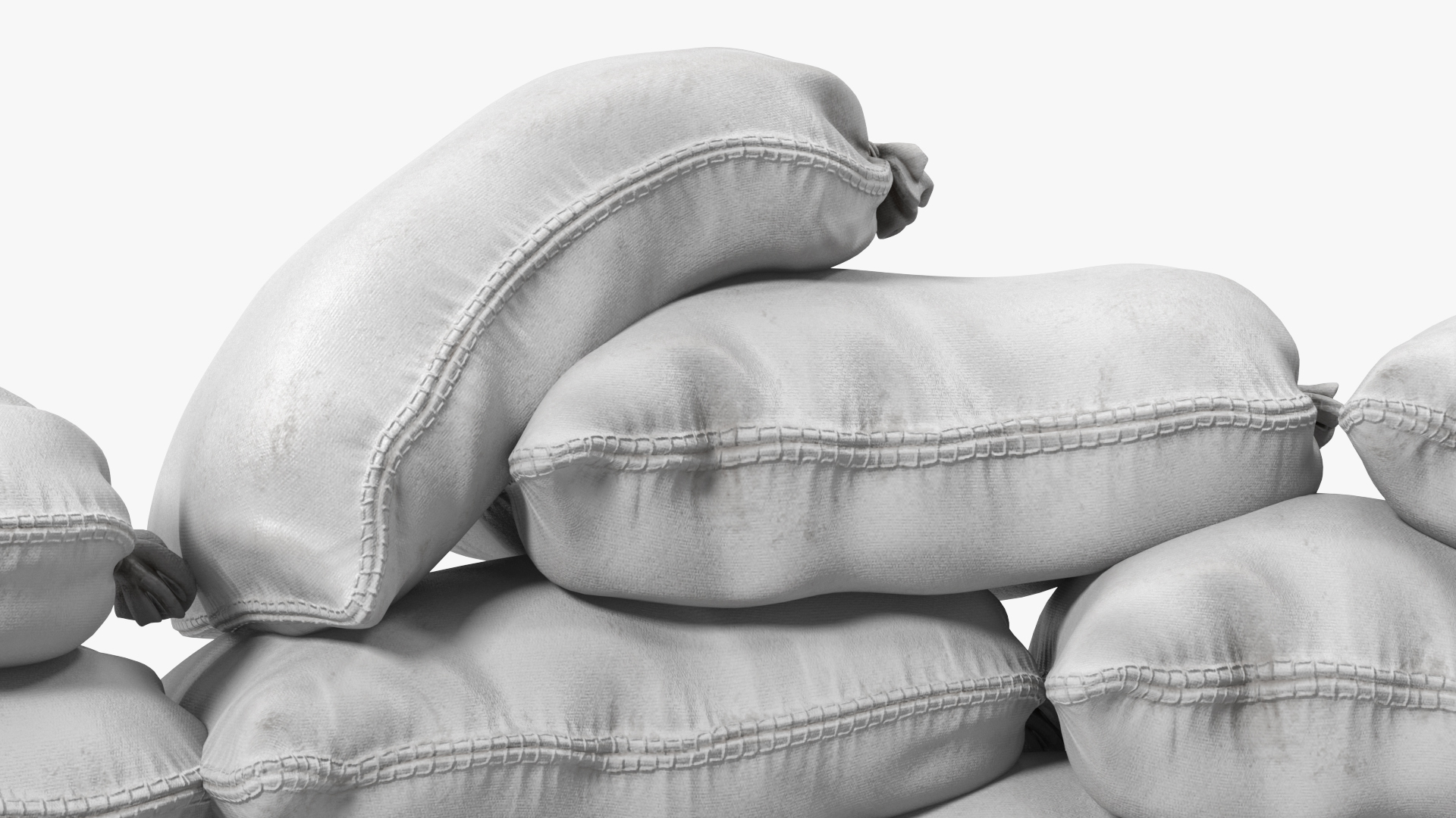 Semicircle Polypropylene Sandbag Barricade 3D