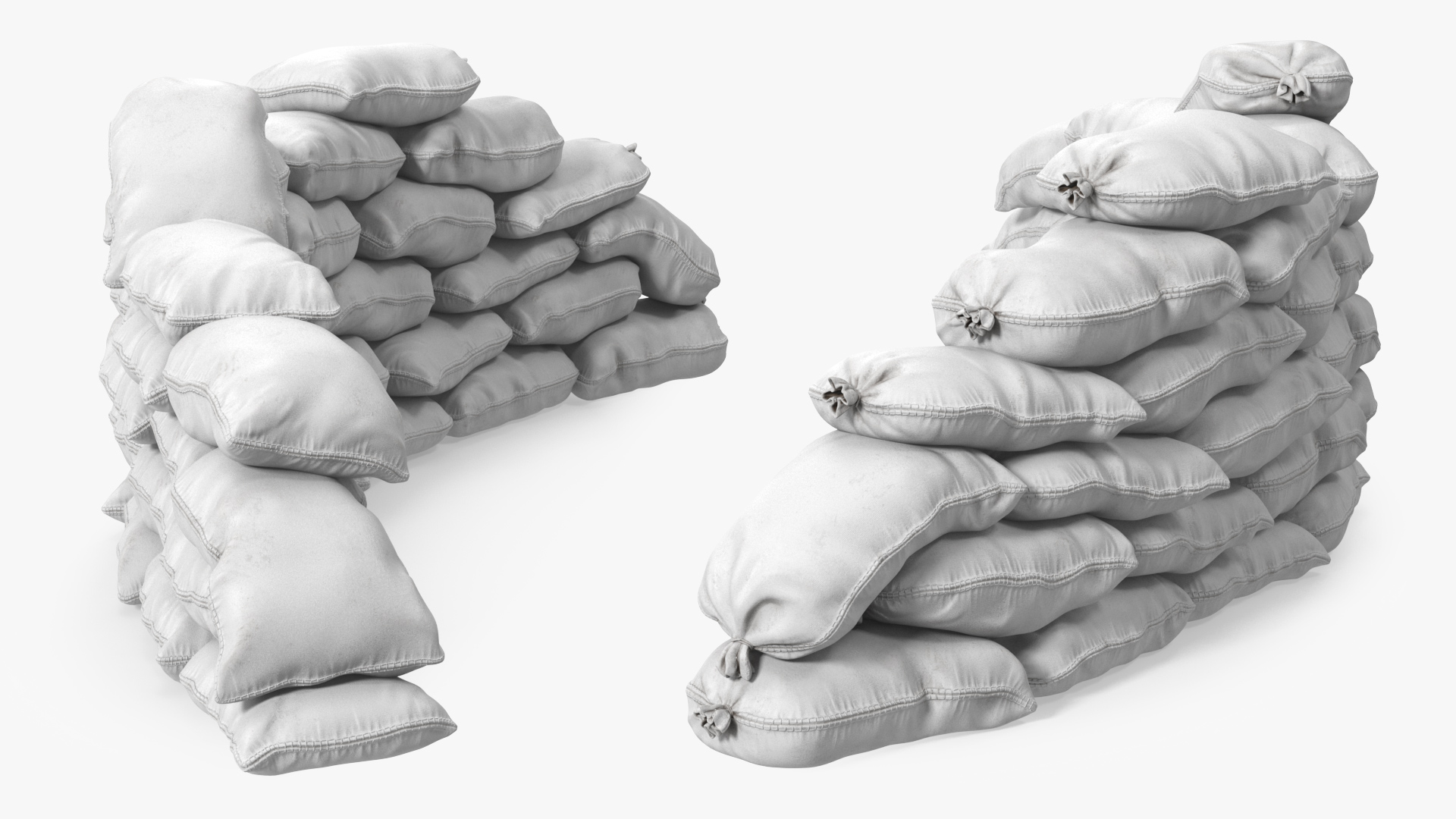 Semicircle Polypropylene Sandbag Barricade 3D