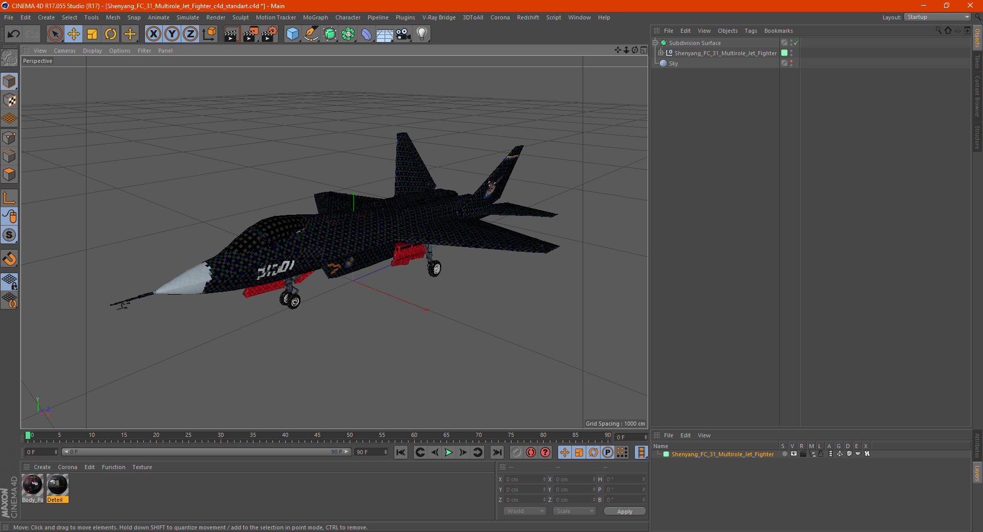 3D Shenyang FC 31 Multirole Jet Fighter