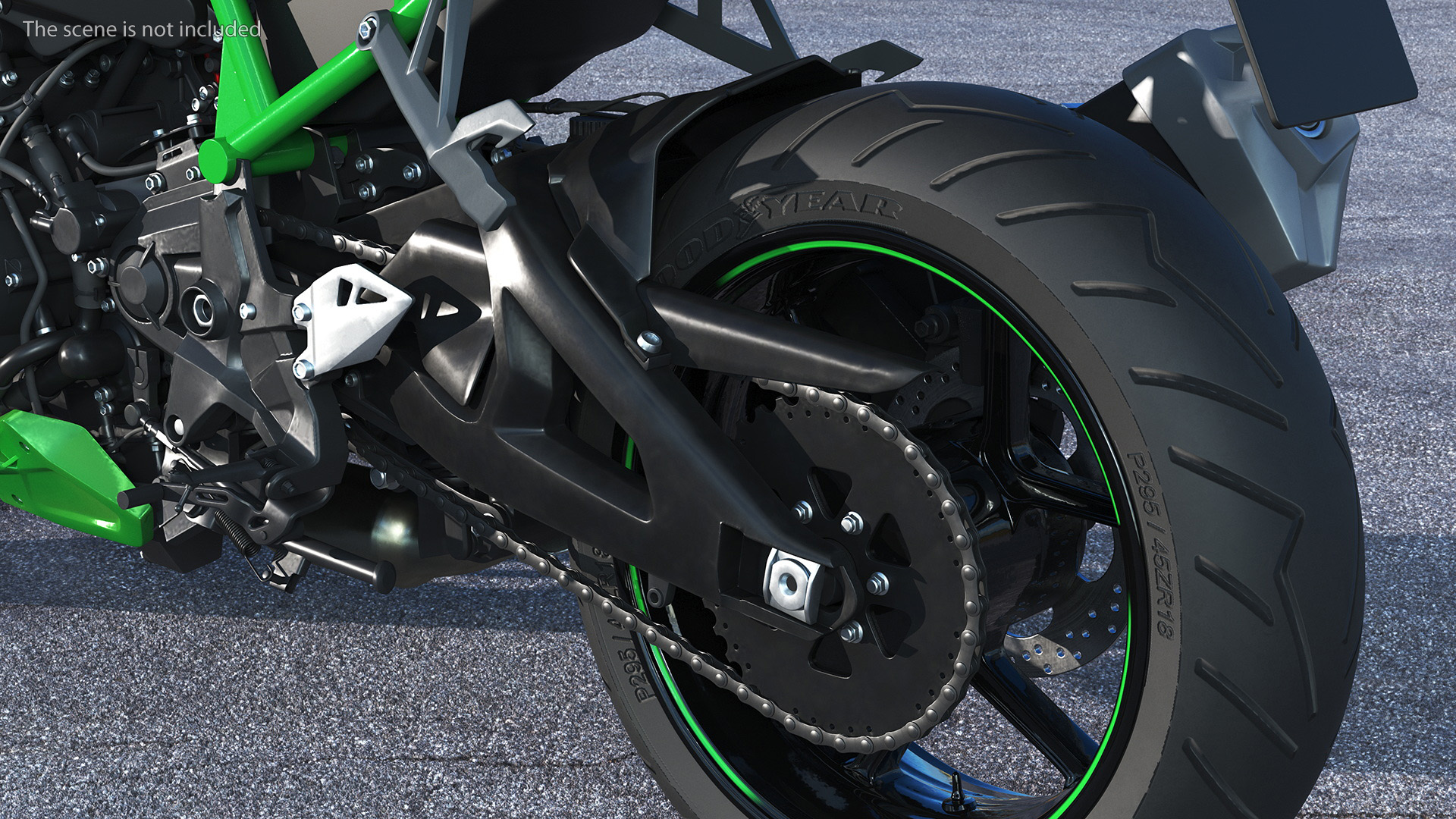 3D model Kawasaki Z H2 2023 Motorbike Rigged