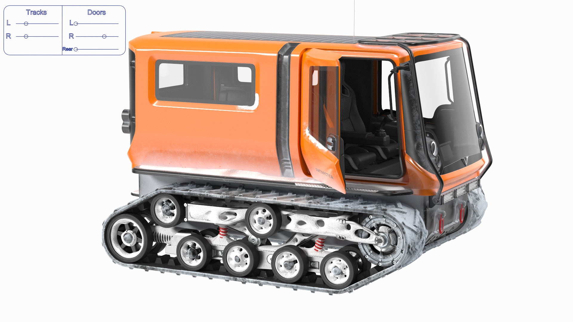 3D Snowbound Polar Vehicle Venturi Rigged model