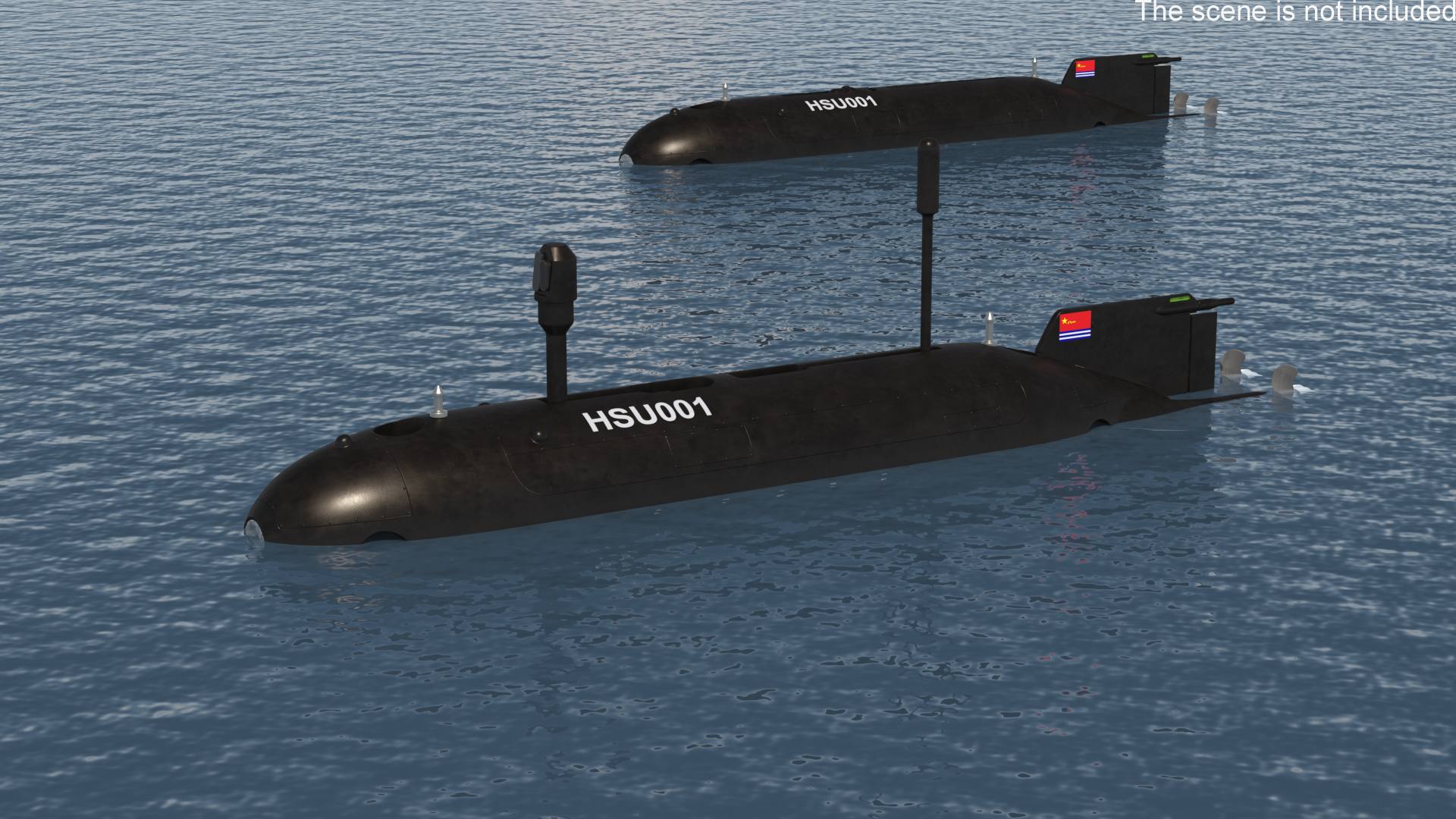 3D Chinese Submarine Drone HSU 001 Rigged model