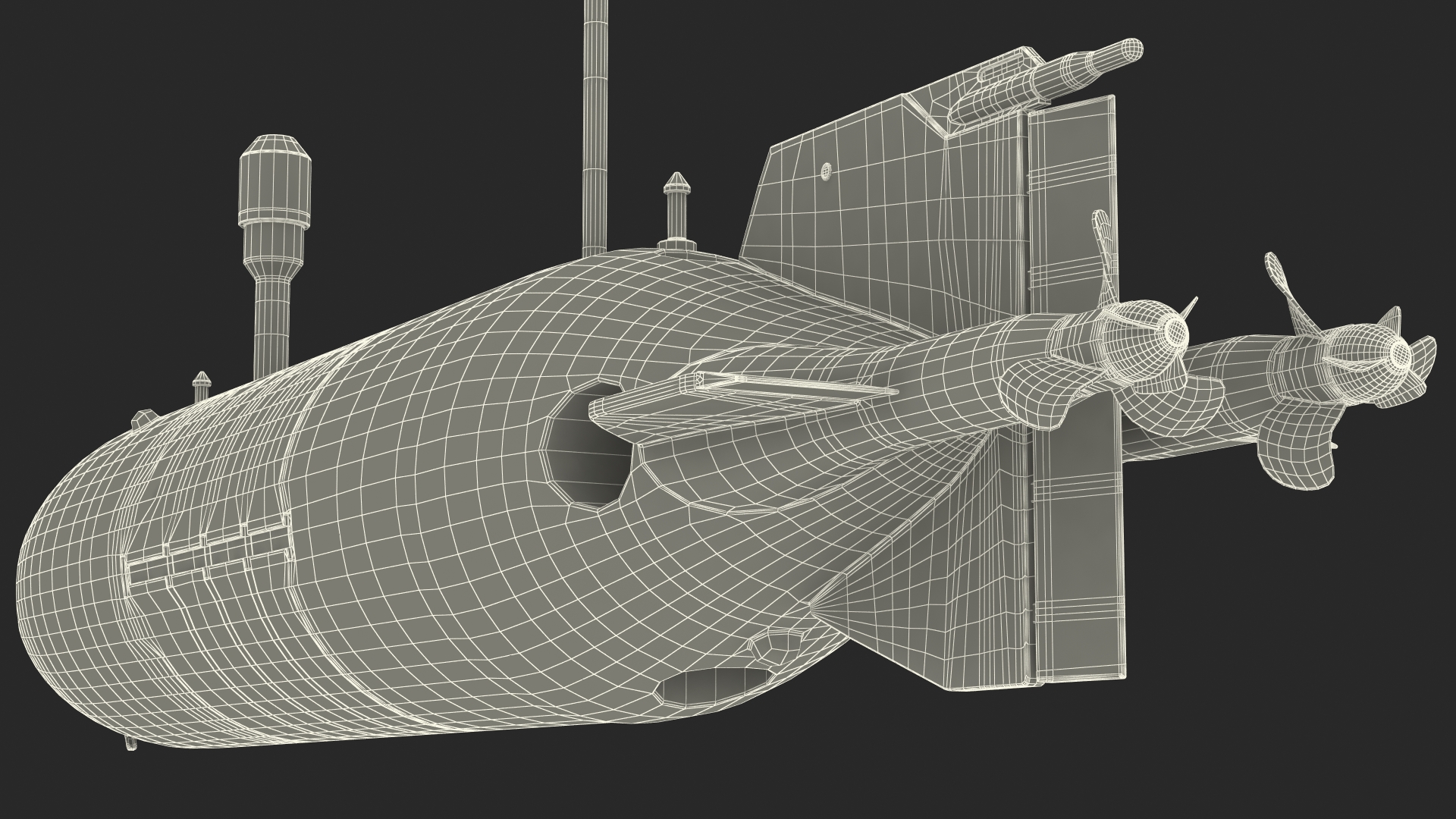 3D Chinese Submarine Drone HSU 001 Rigged model