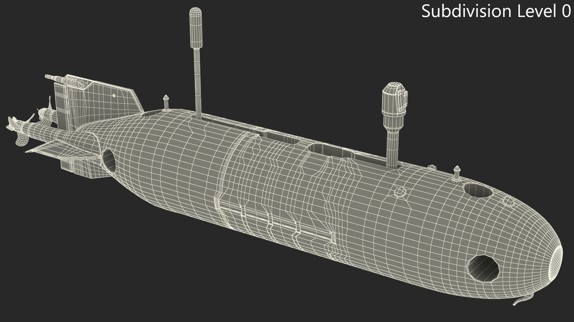3D Chinese Submarine Drone HSU 001 Rigged model