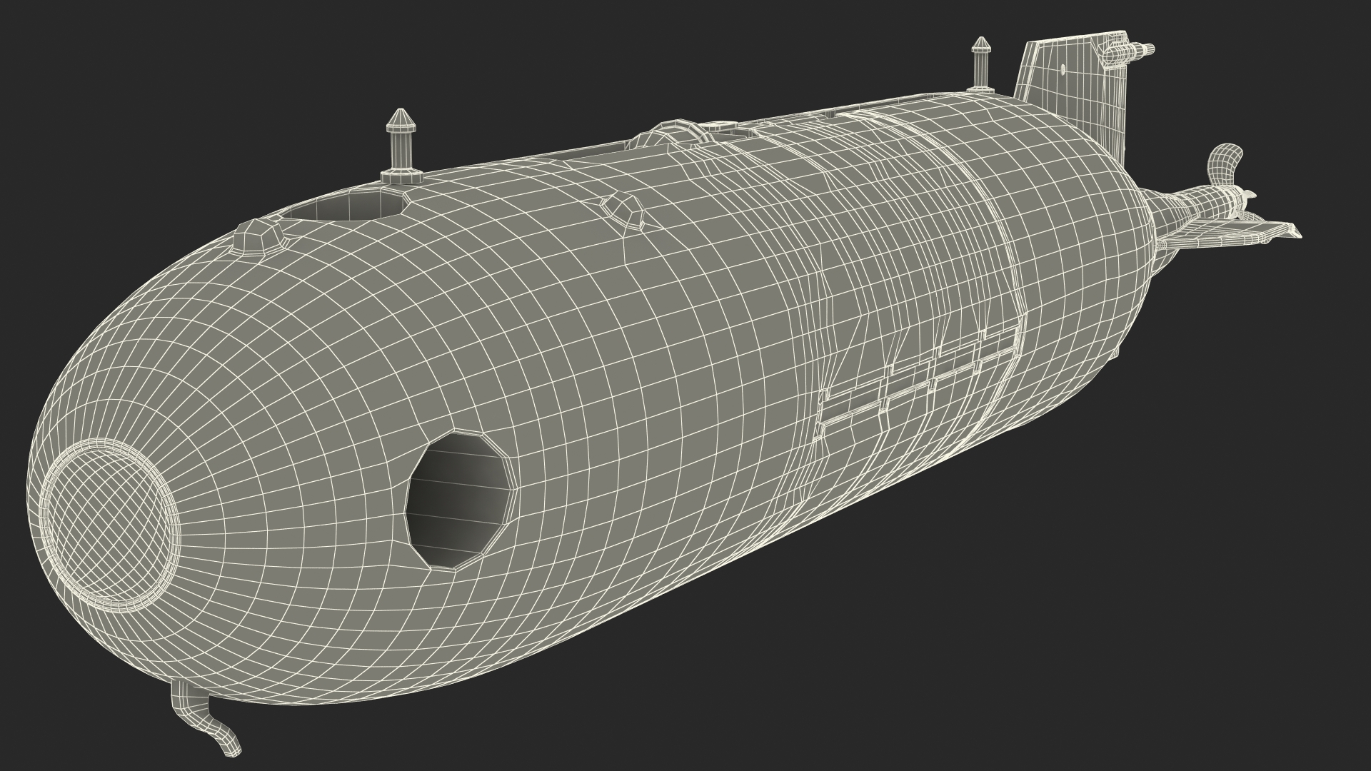 3D Chinese Submarine Drone HSU 001 Rigged model