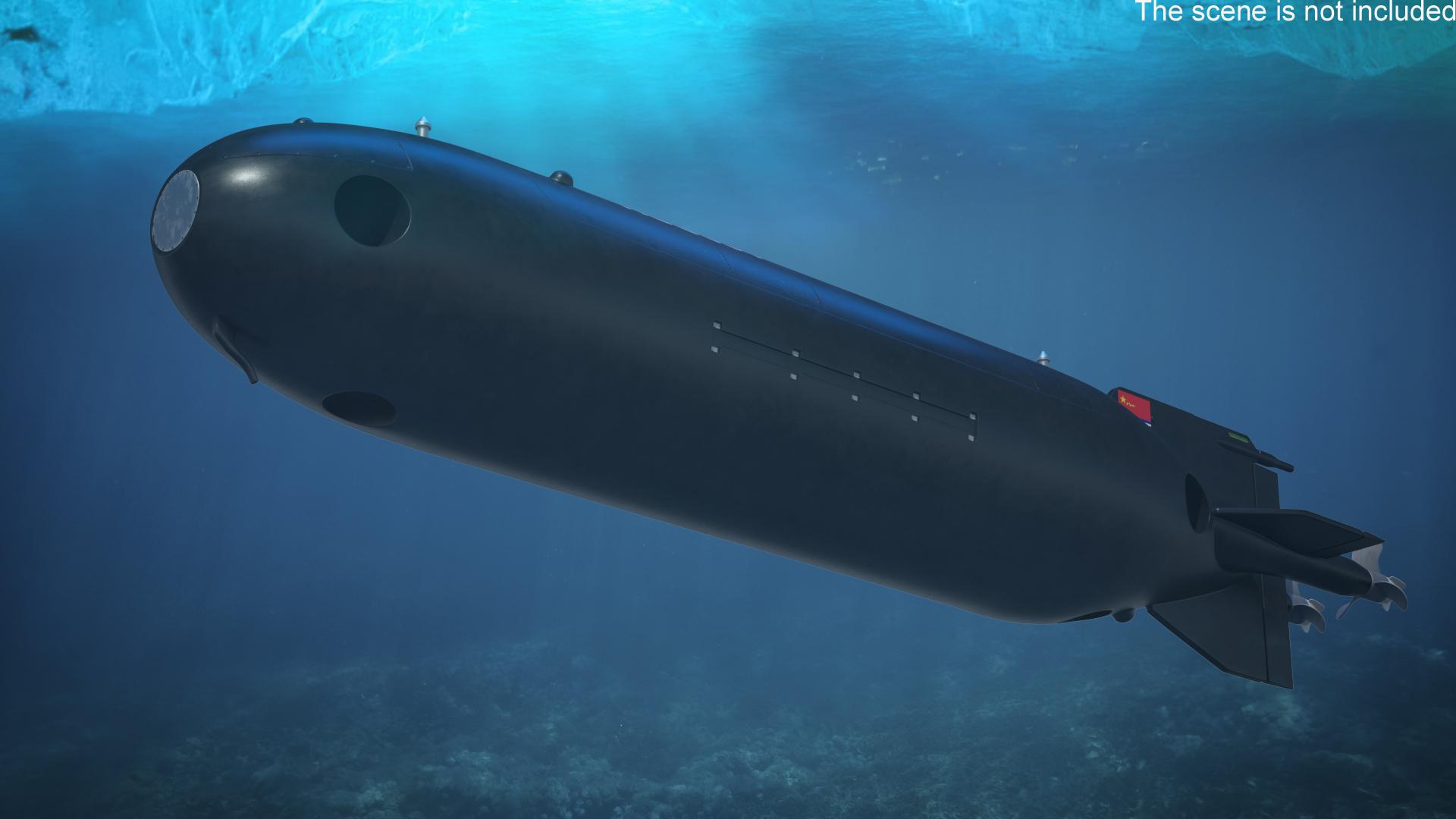 3D Chinese Submarine Drone HSU 001 Rigged model