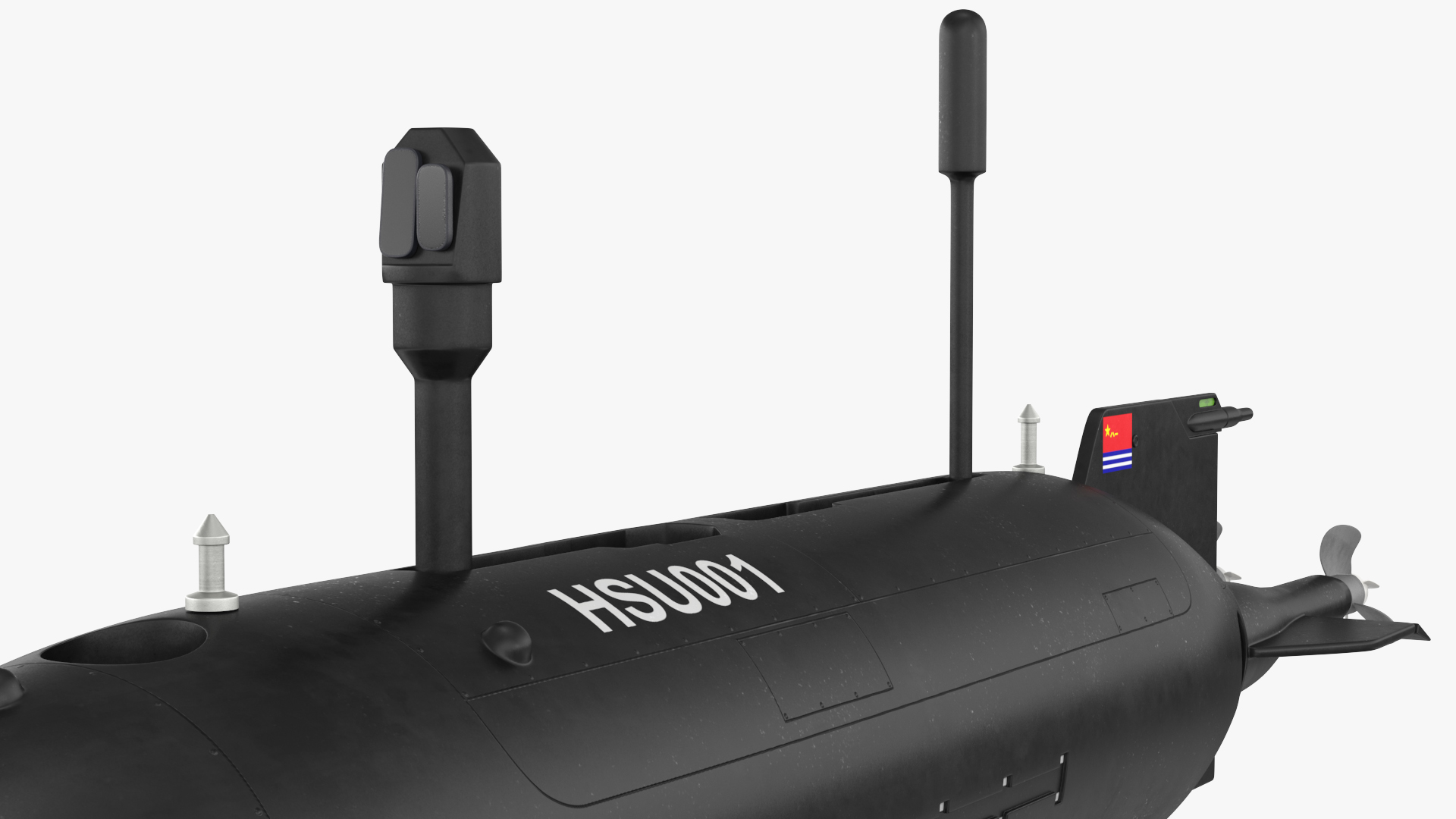 3D Chinese Submarine Drone HSU 001 Rigged model