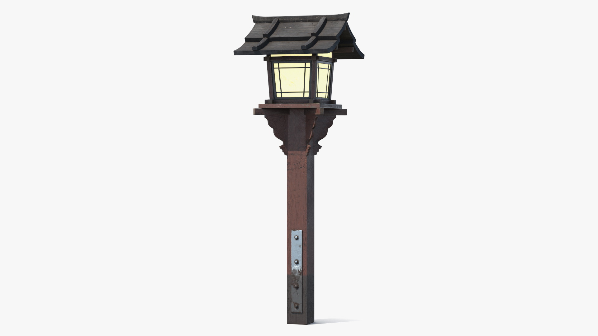 3D Asian Garden Wooden Lantern Old