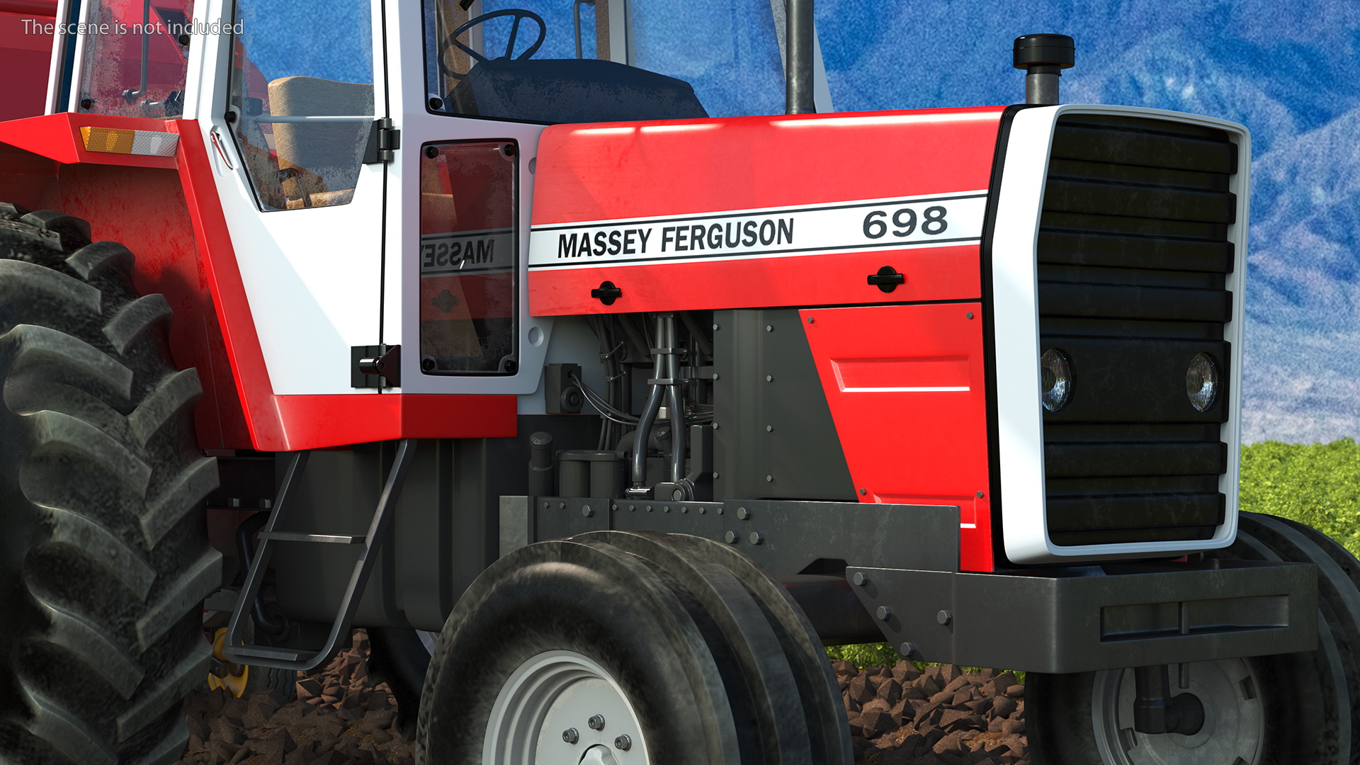 Vintage Tractor Ferguson 698 with Roll Belt 460 3D