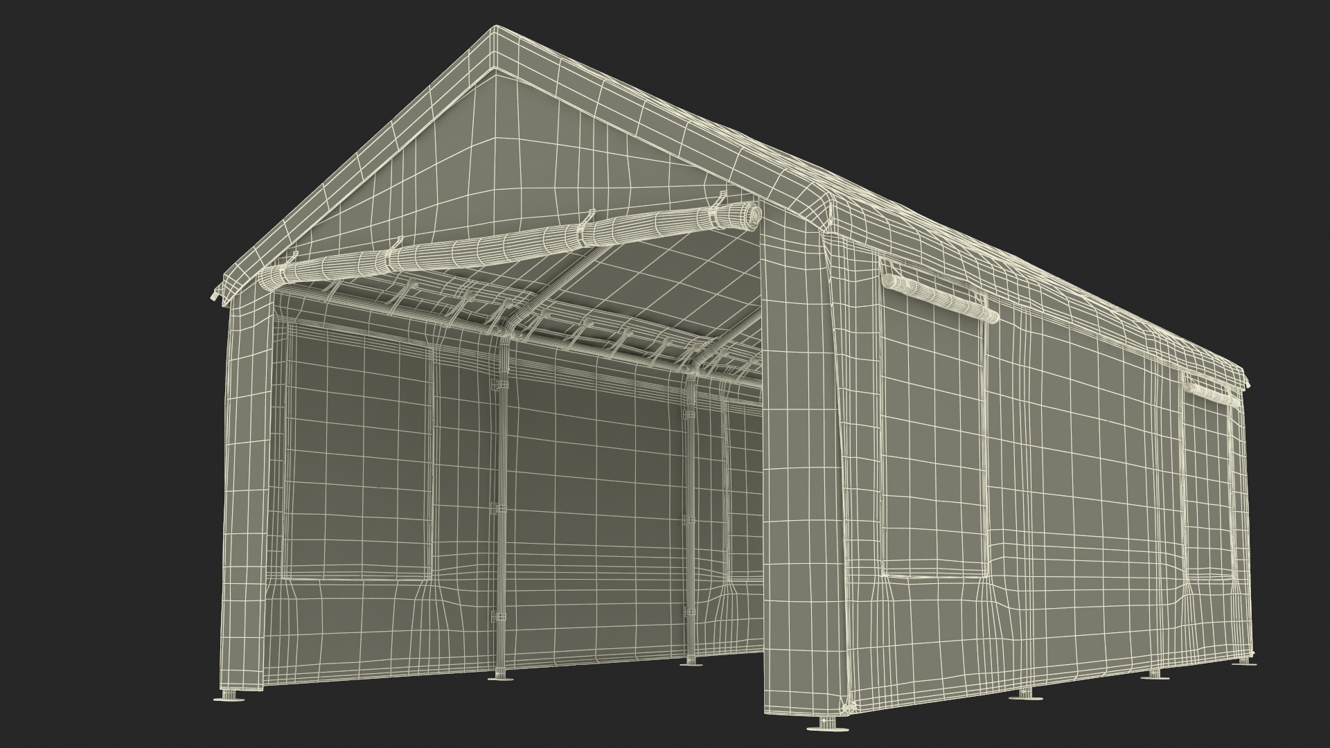 Carport Tent Beige Color 3D model