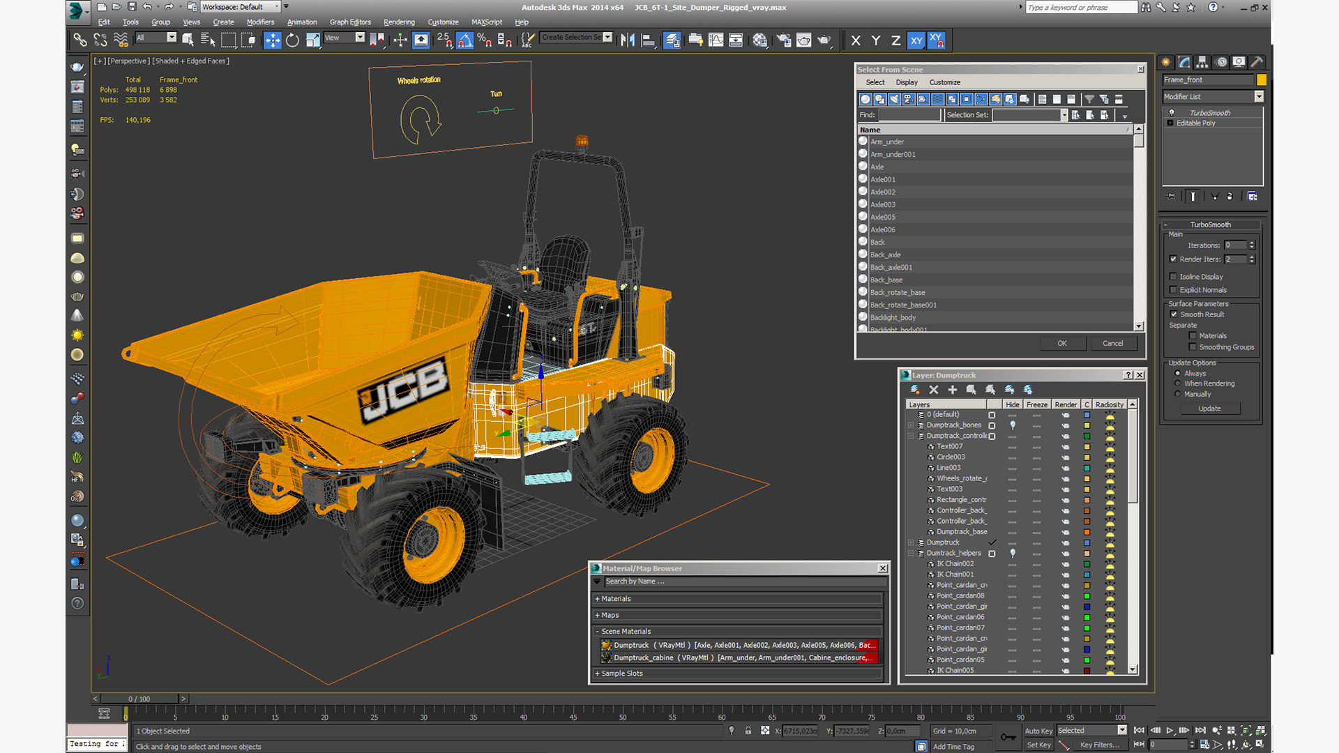 JCB 6T-1 Site Dumper Rigged 3D