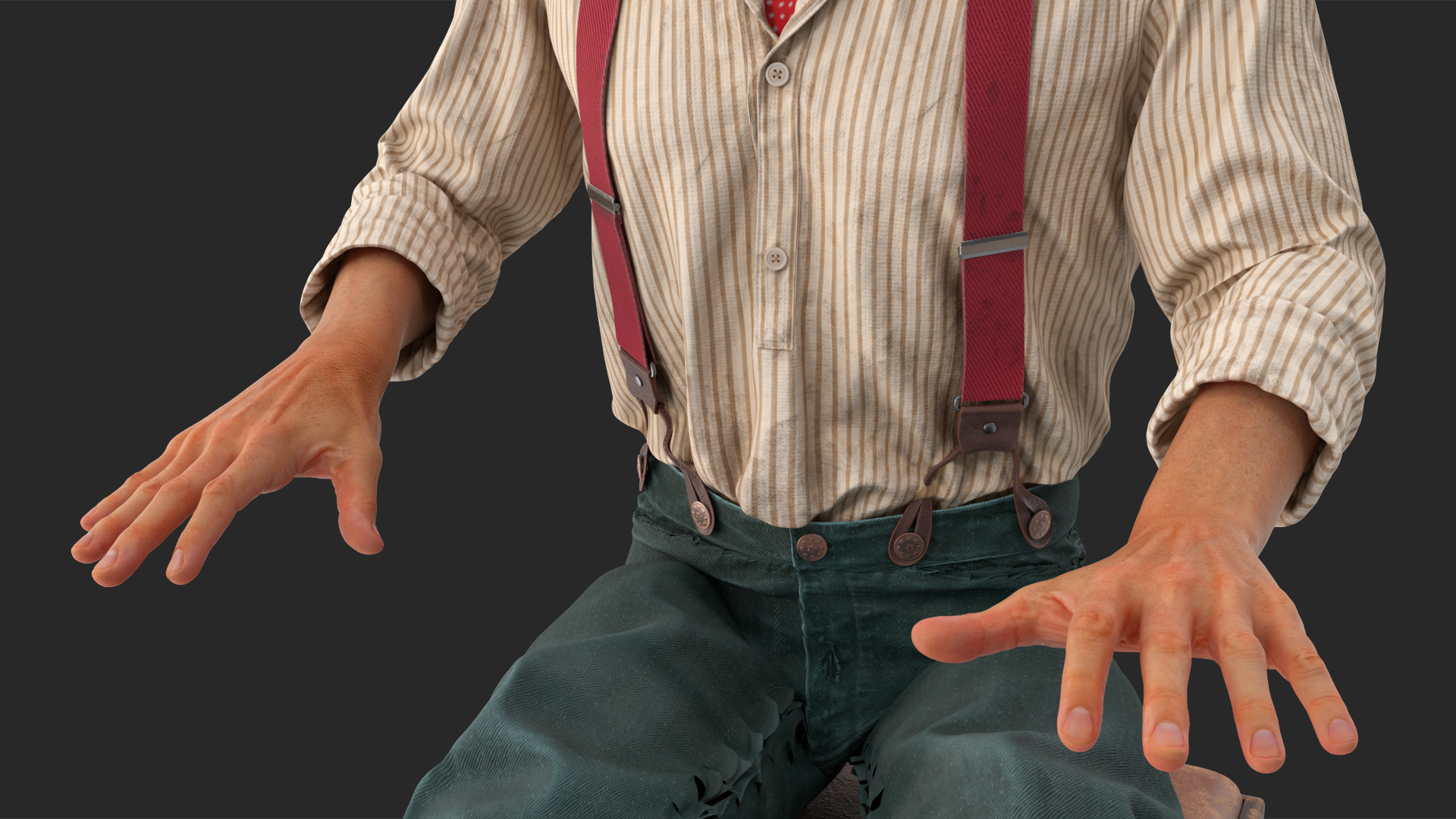 3D Old Western Piano with Musician