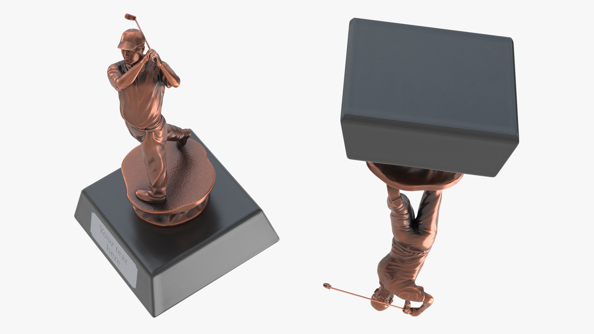 3D Golfer Award Bronze Mockup