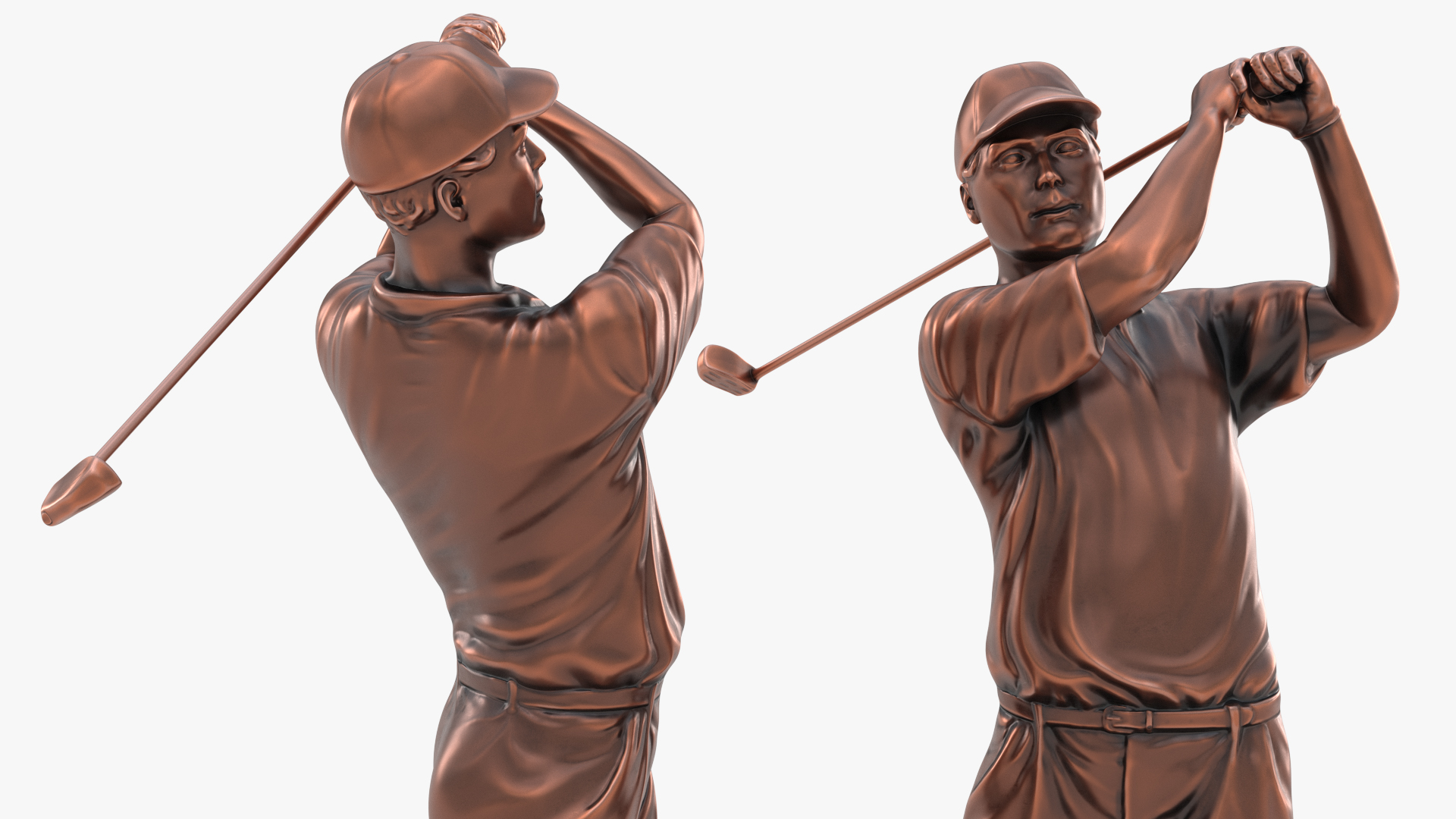 3D Golfer Award Bronze Mockup