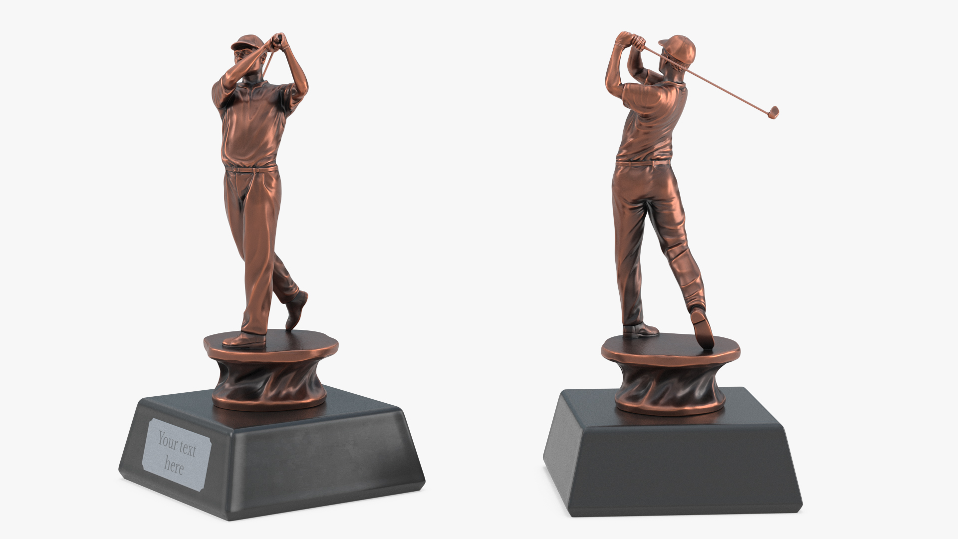 3D Golfer Award Bronze Mockup