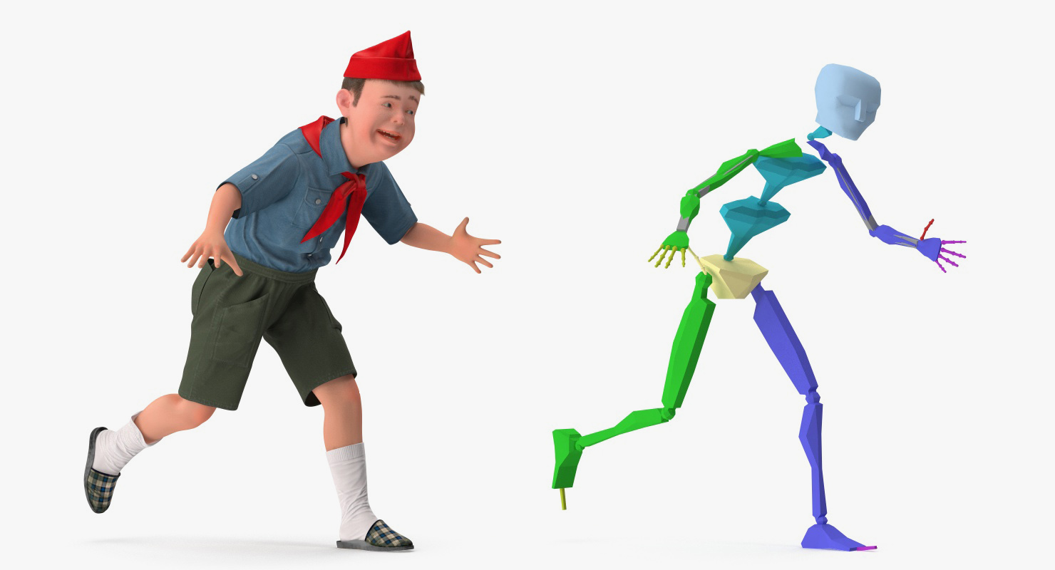 3D model Realistic Boy Scout Rigged Fur