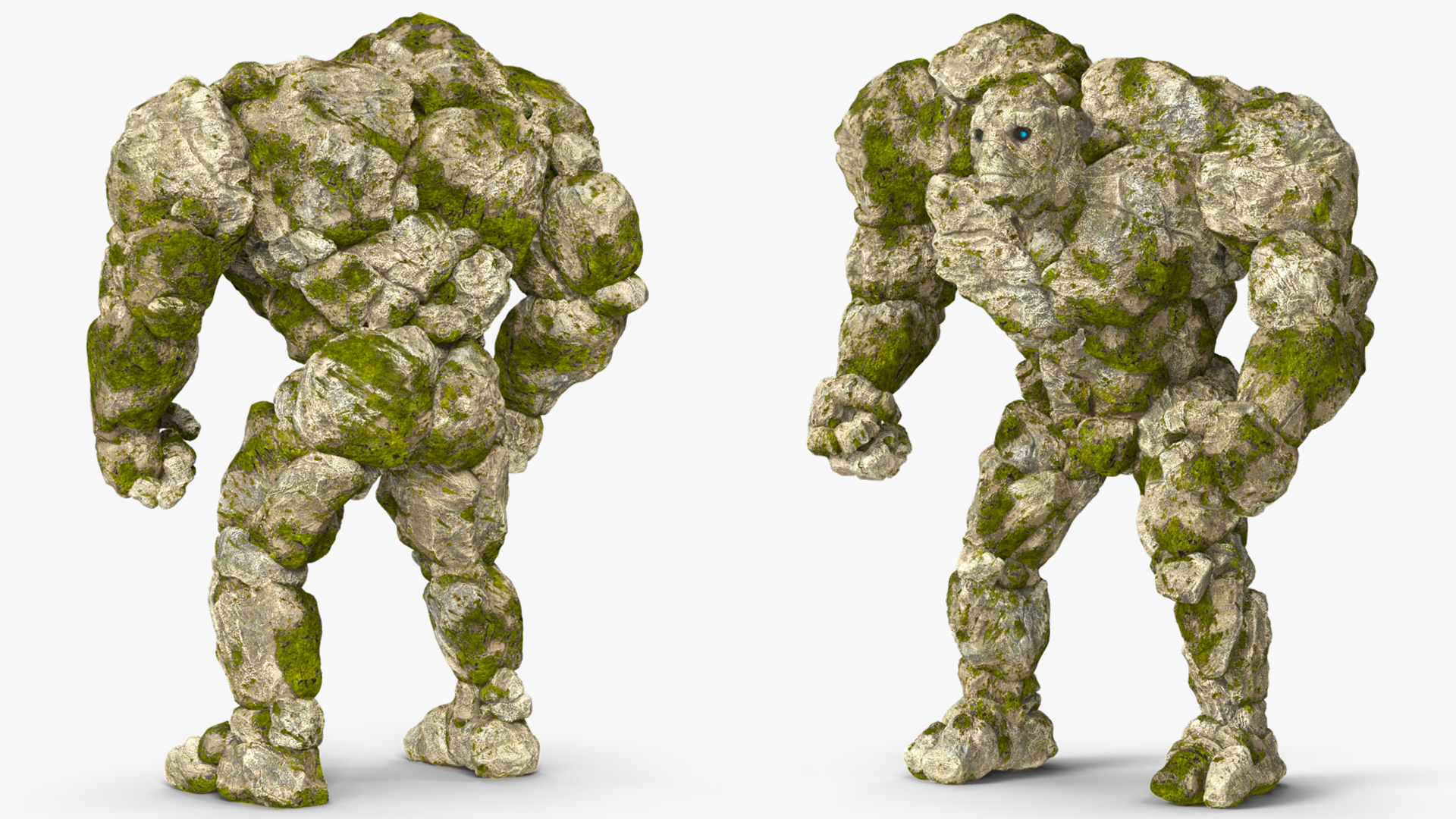 3D Character Stone Golem Rigged model