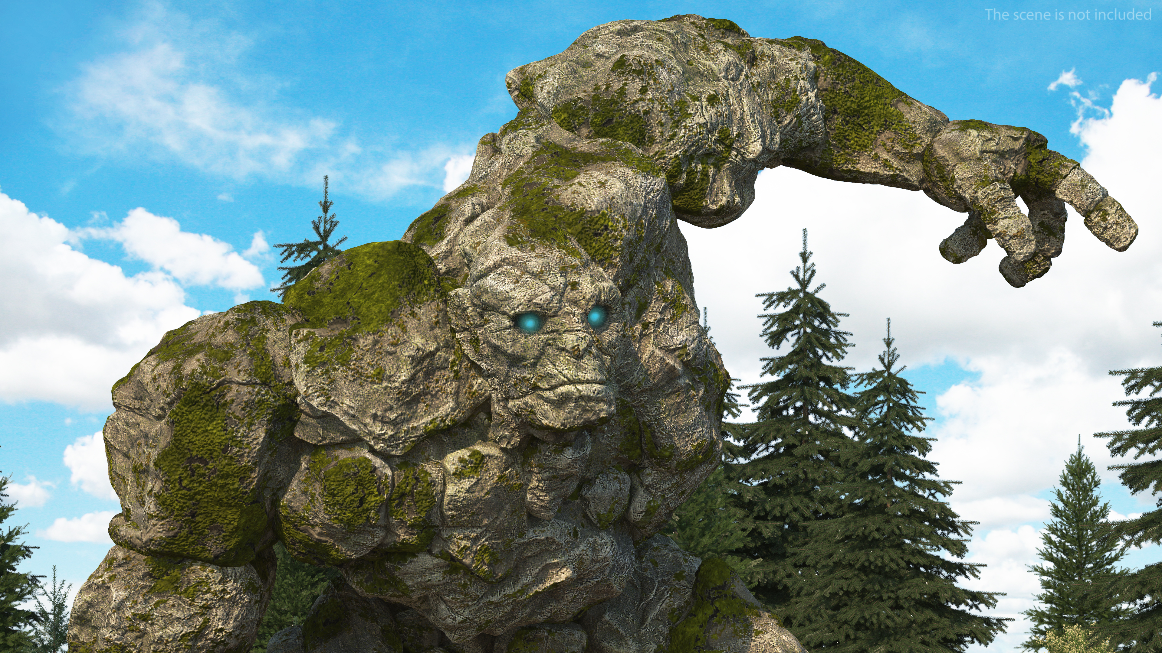 3D Character Stone Golem Rigged model