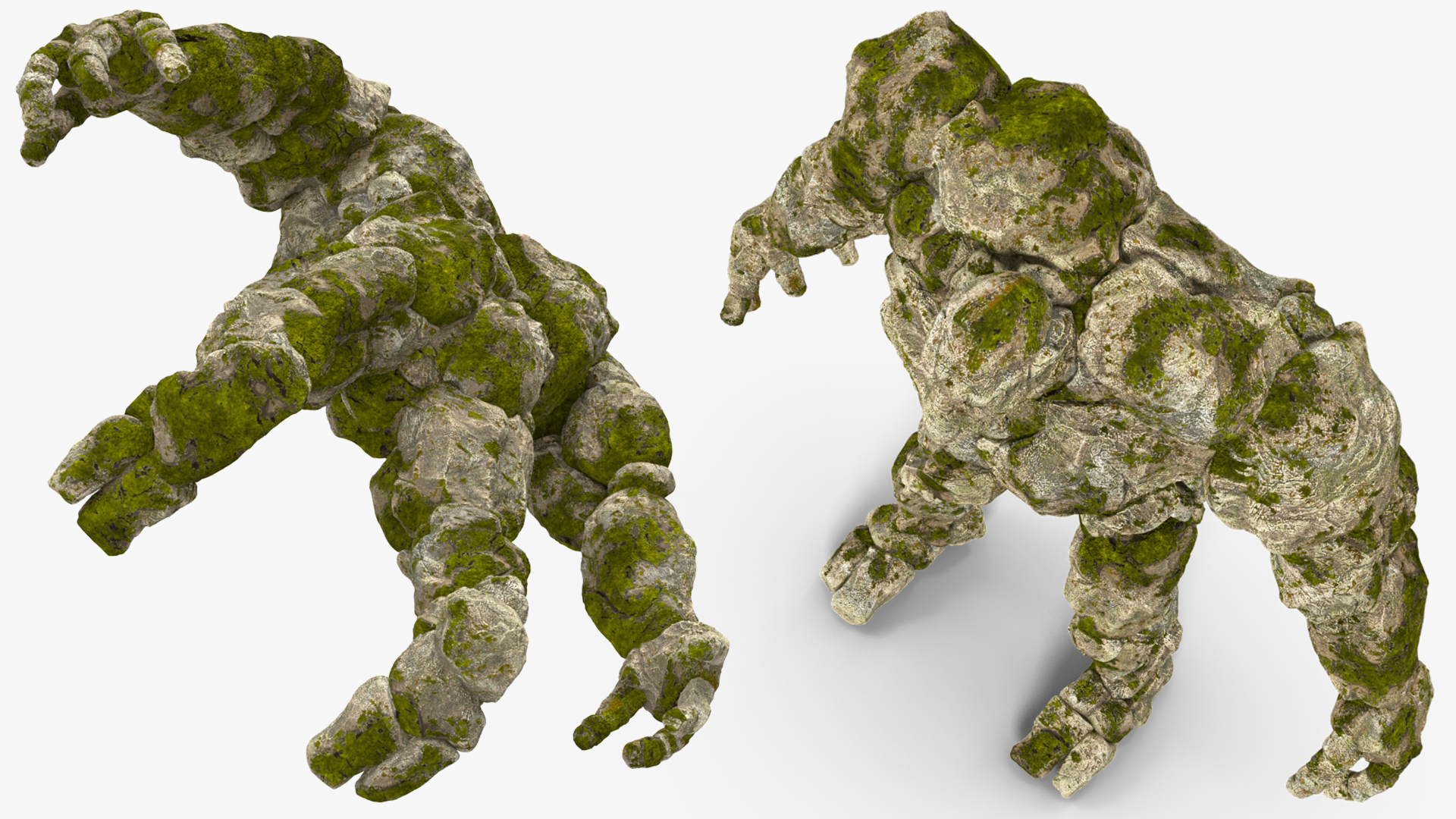 3D Character Stone Golem Rigged model