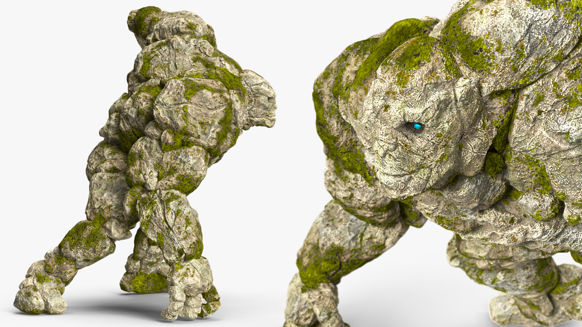 3D Character Stone Golem Rigged model