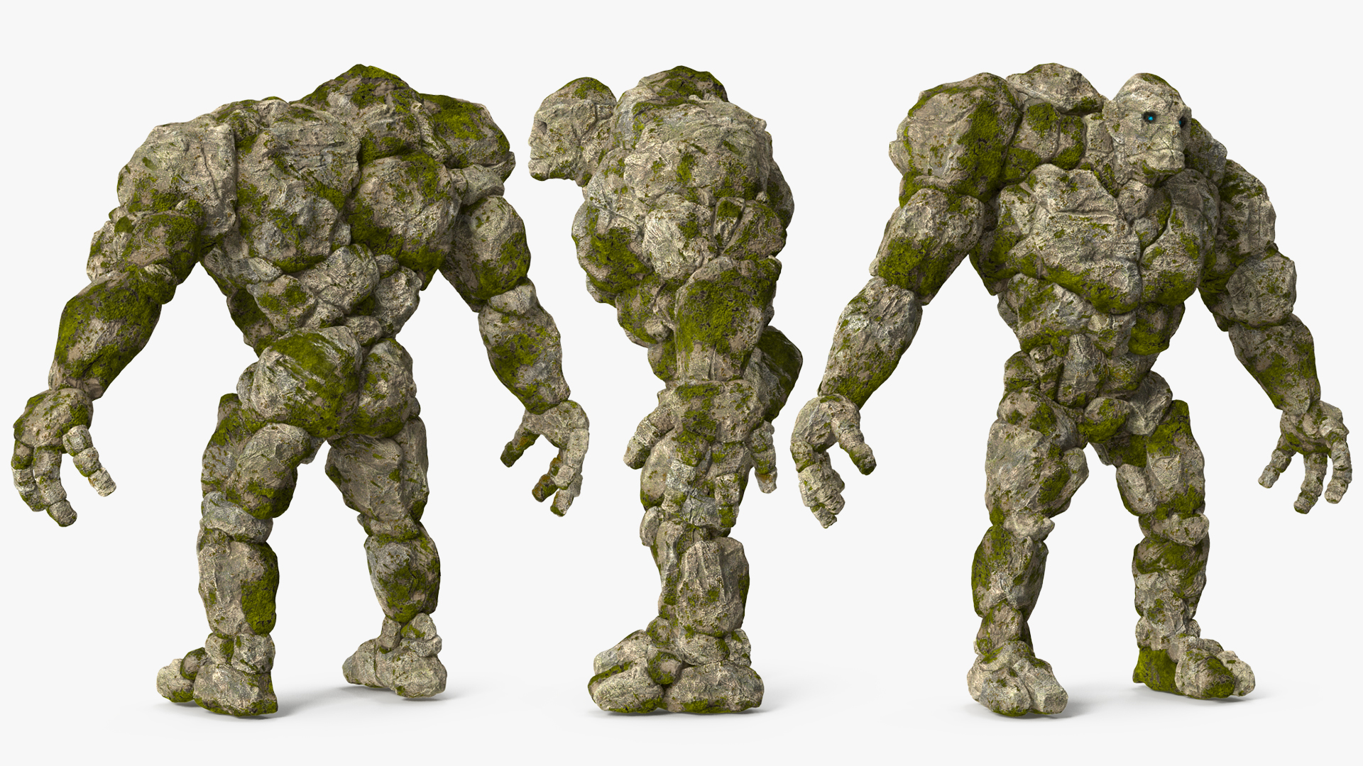 3D Character Stone Golem Rigged model