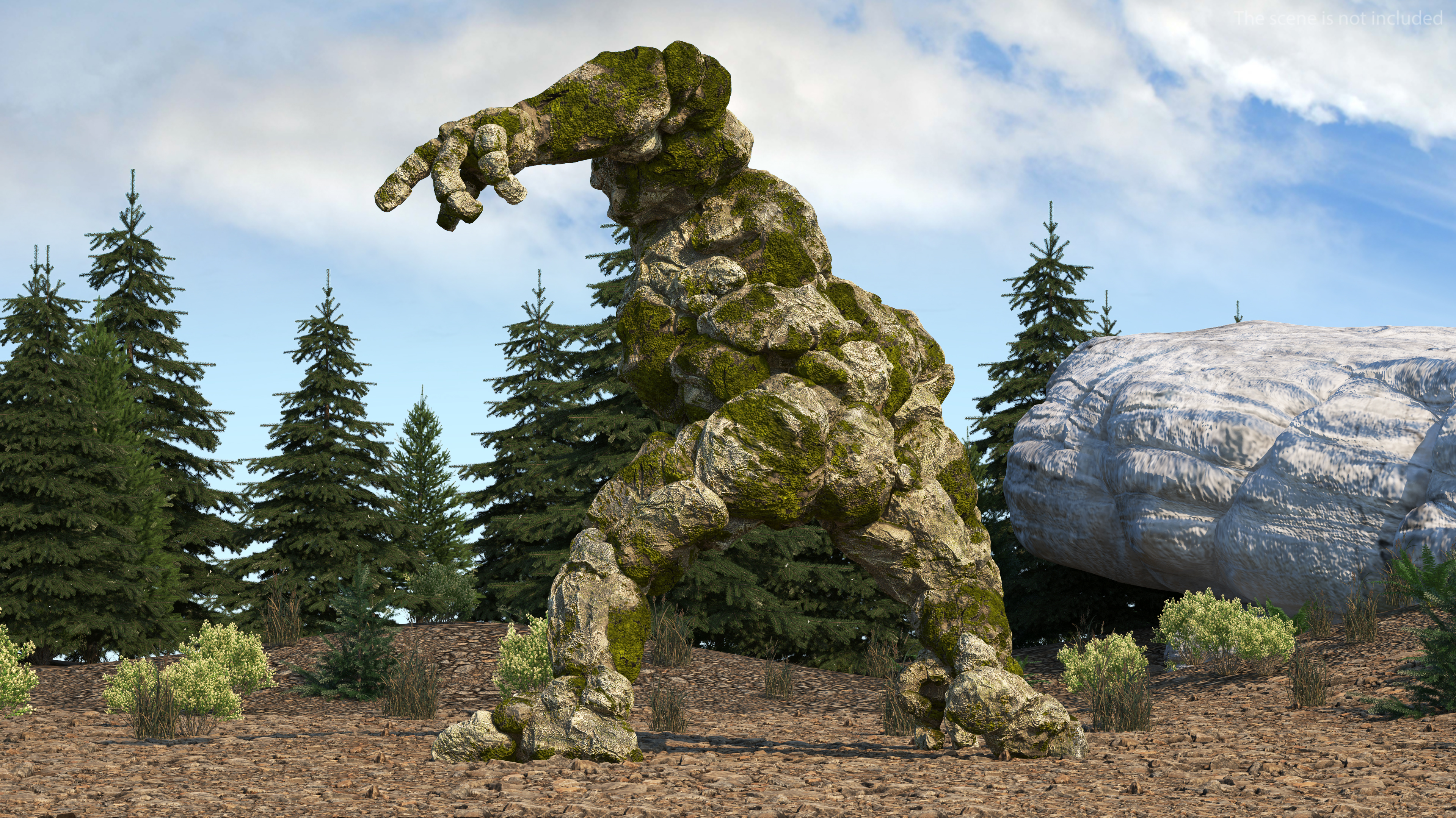 3D Character Stone Golem Rigged model