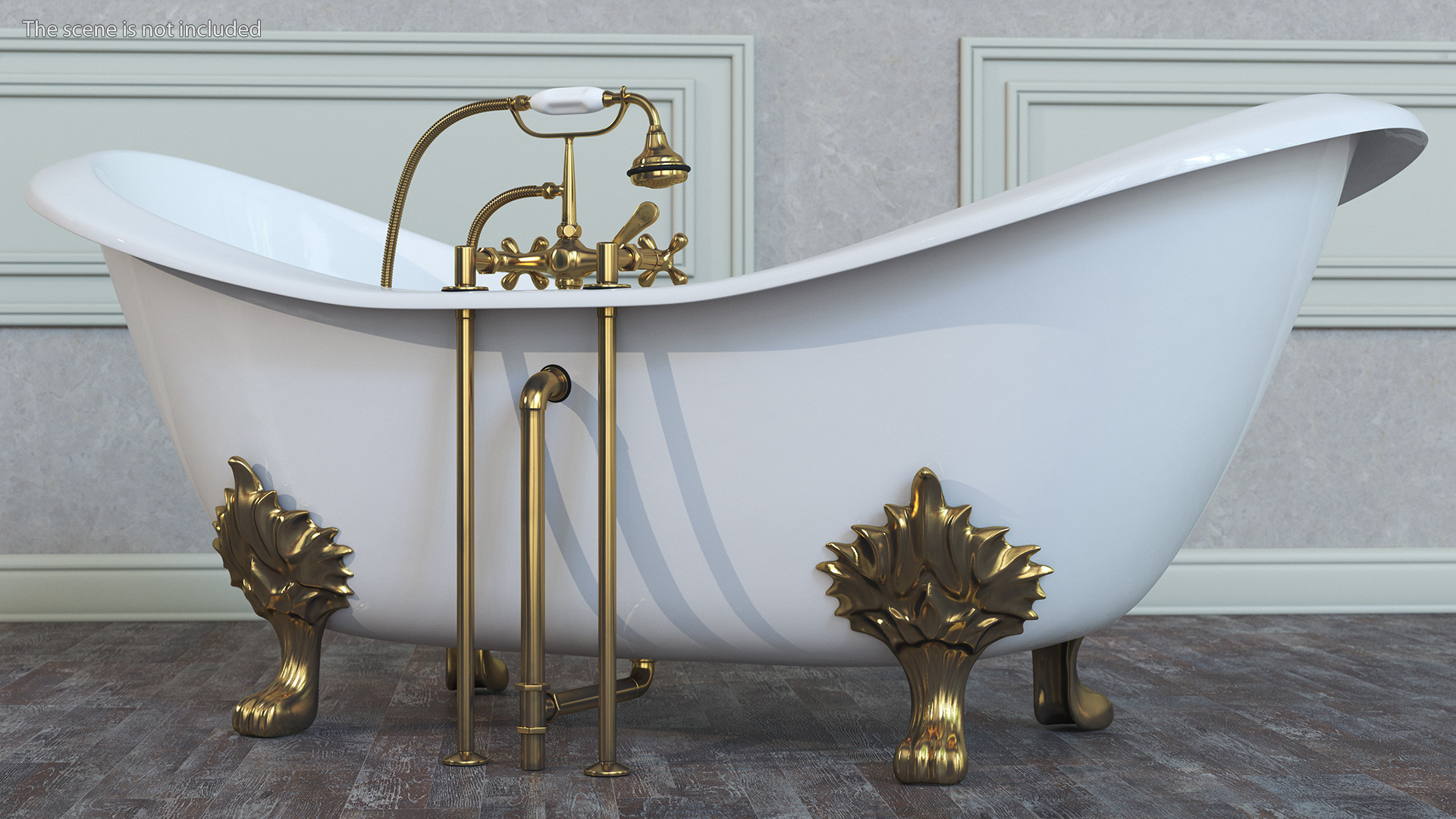 3D model Double Slipper Clawfoot Bath Bronze