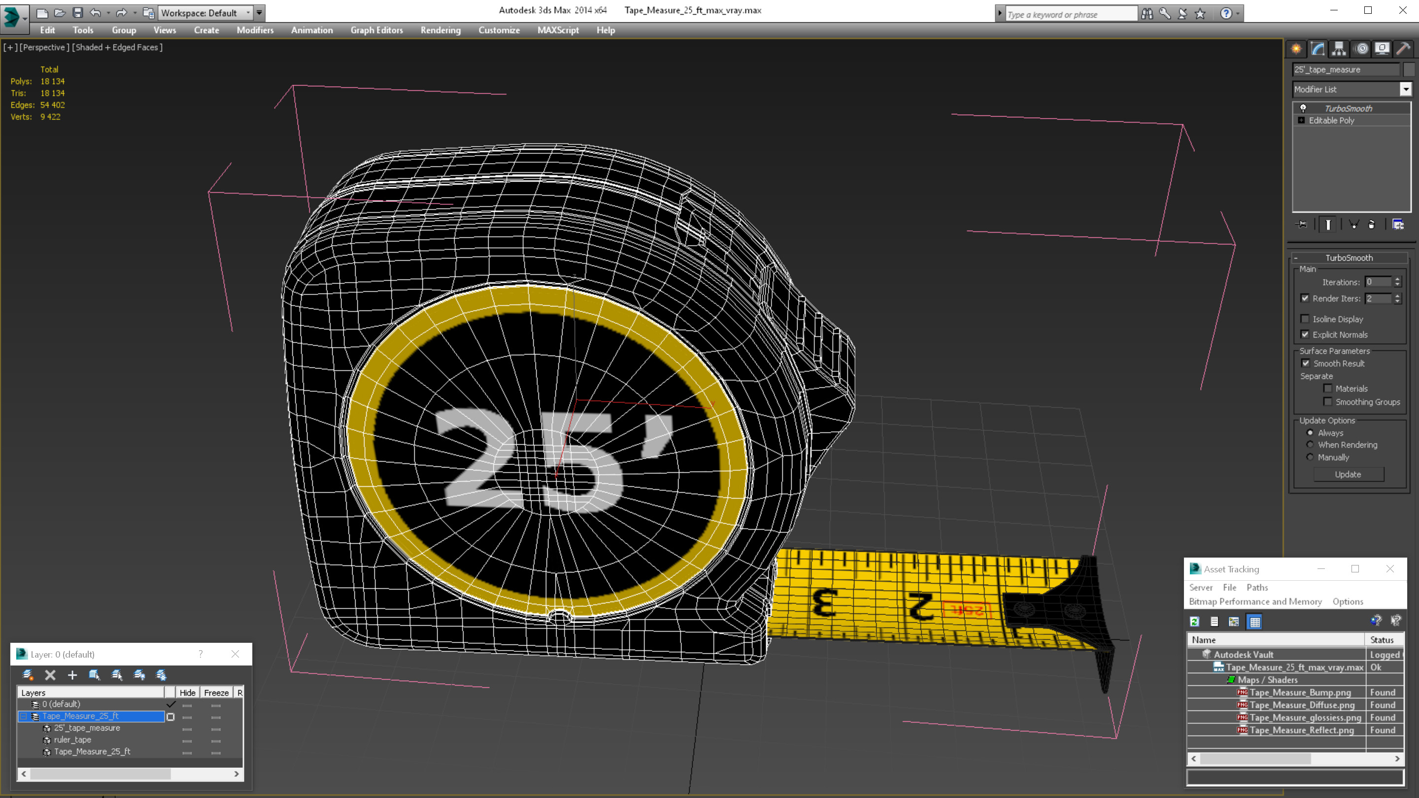 3D Tape Measure 25 ft model
