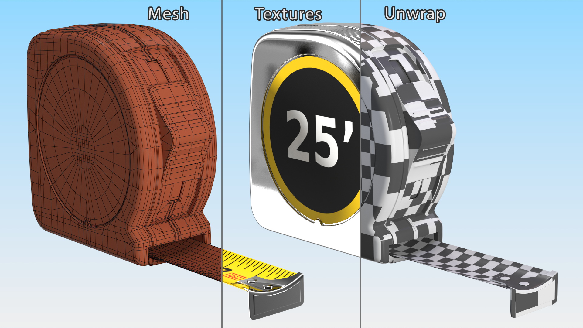 3D Tape Measure 25 ft model