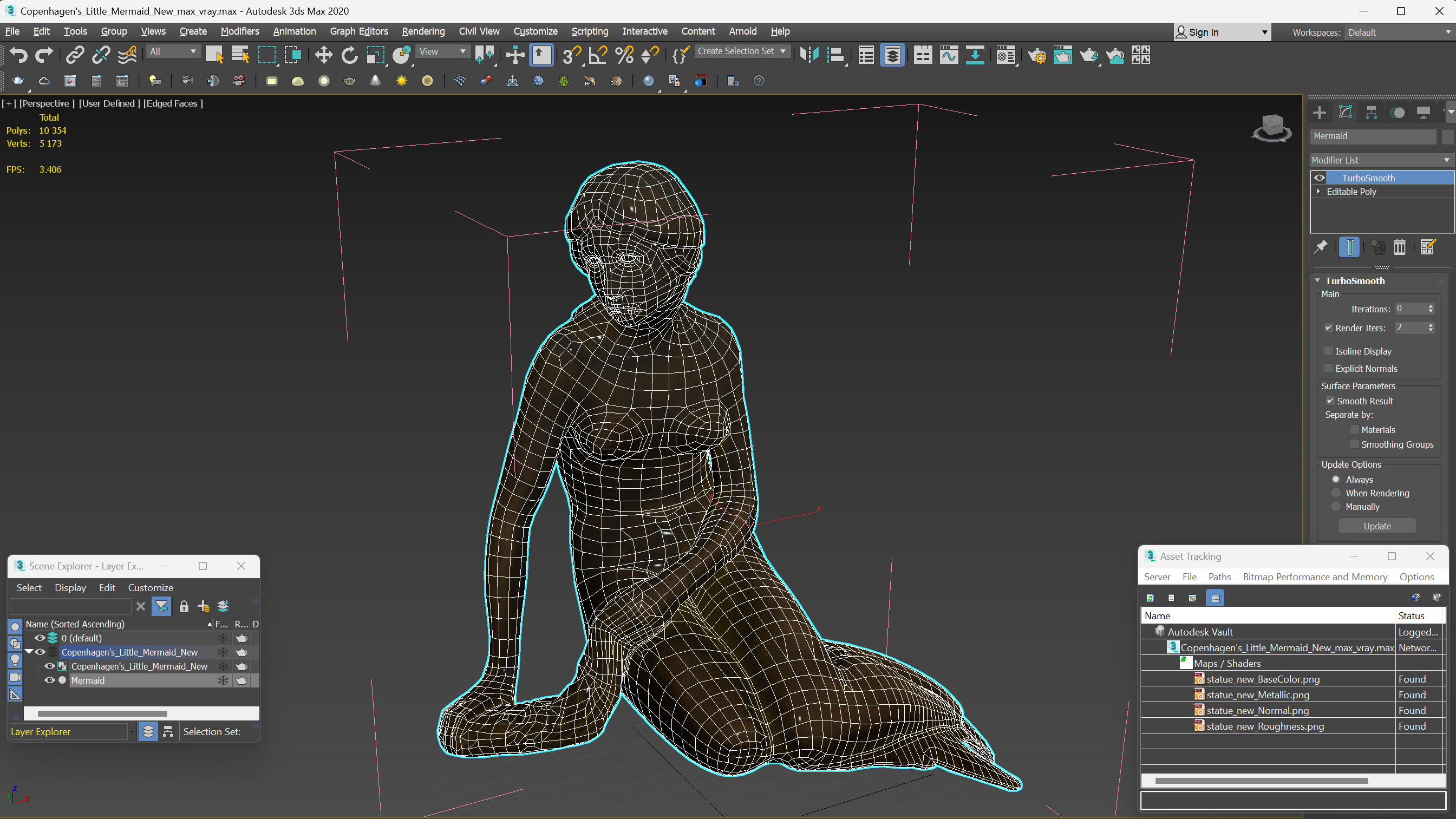 3D Copenhagen's Little Mermaid New