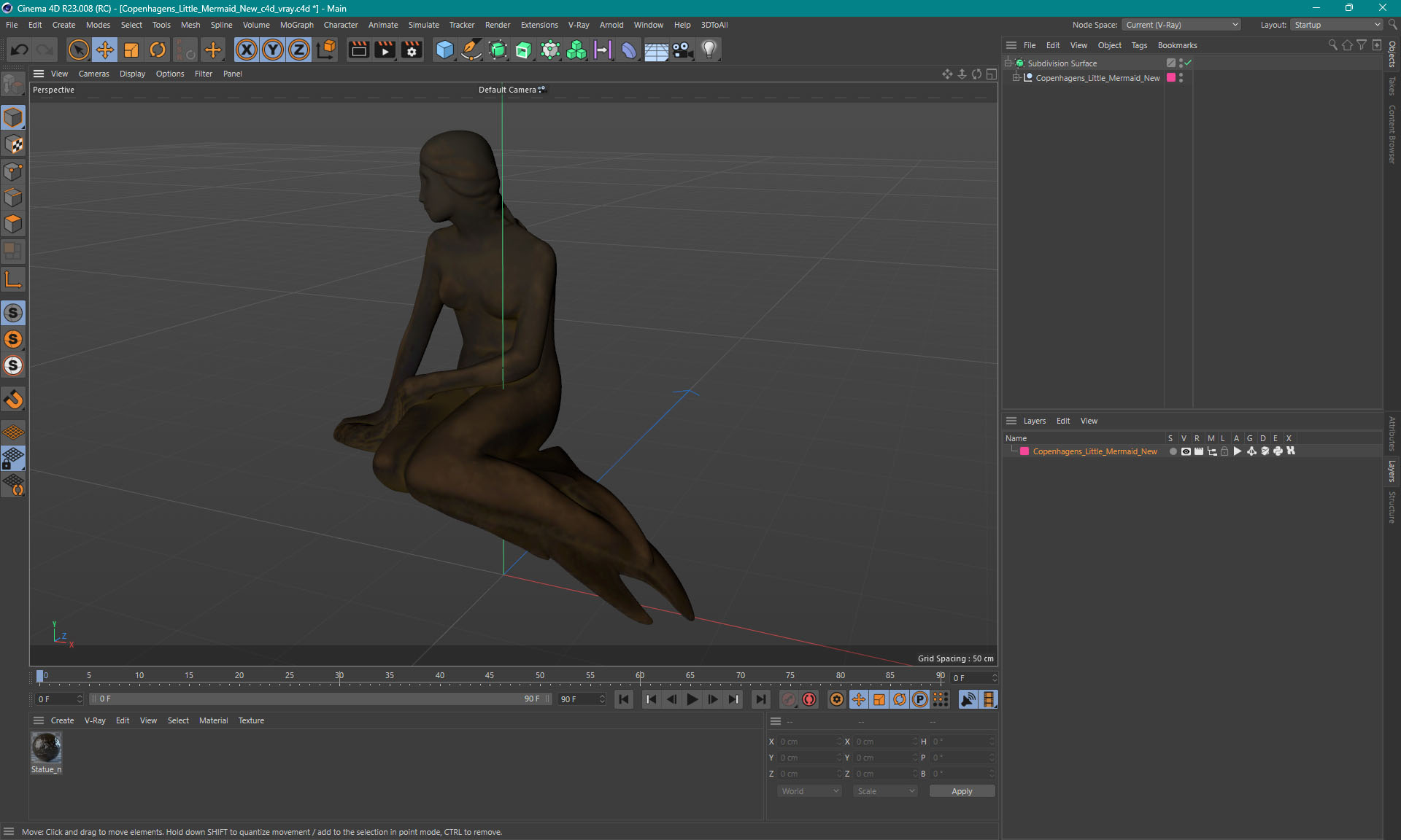 3D Copenhagen's Little Mermaid New