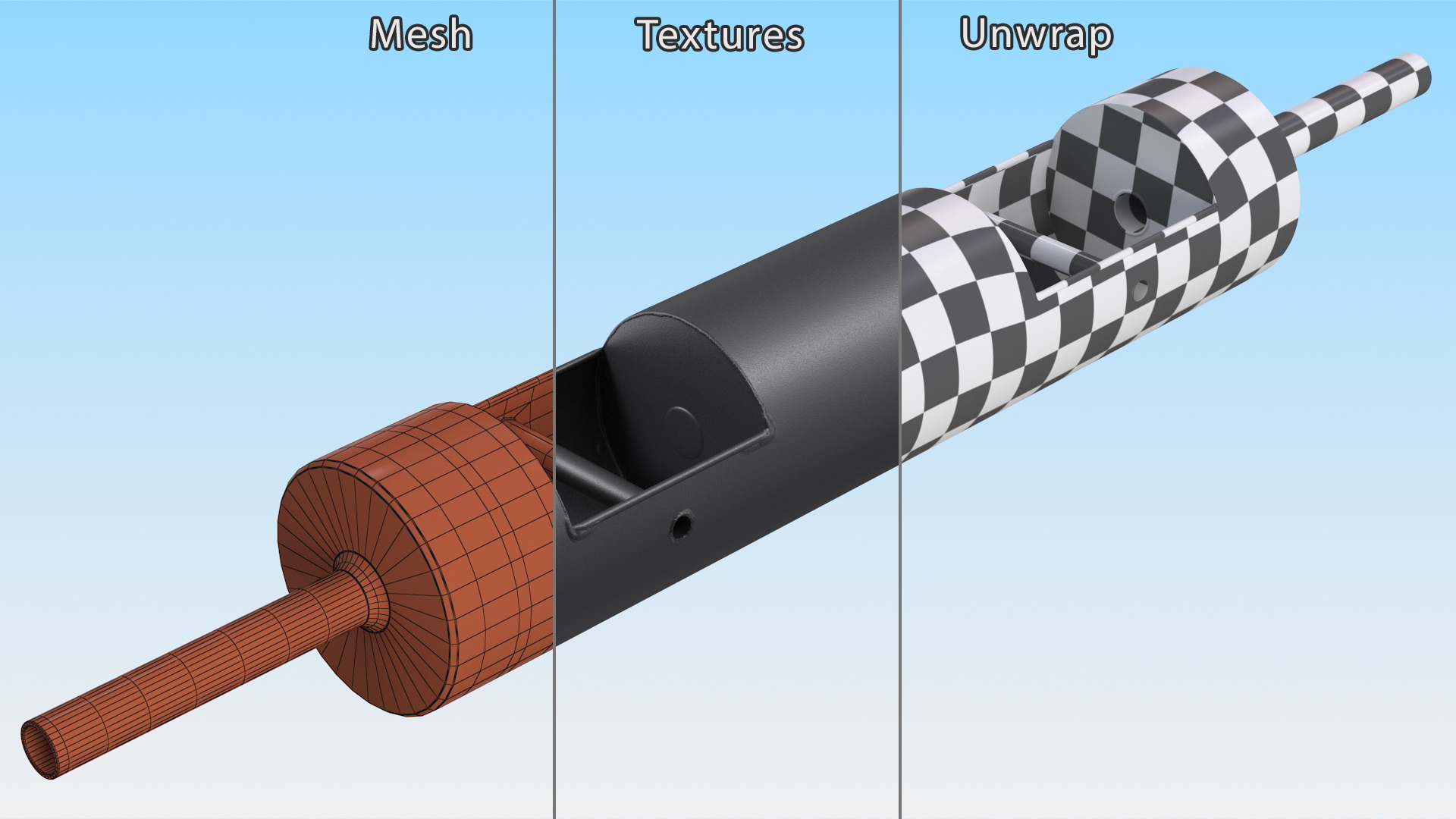 Steel Log Bar for Training 10 Inch 3D model