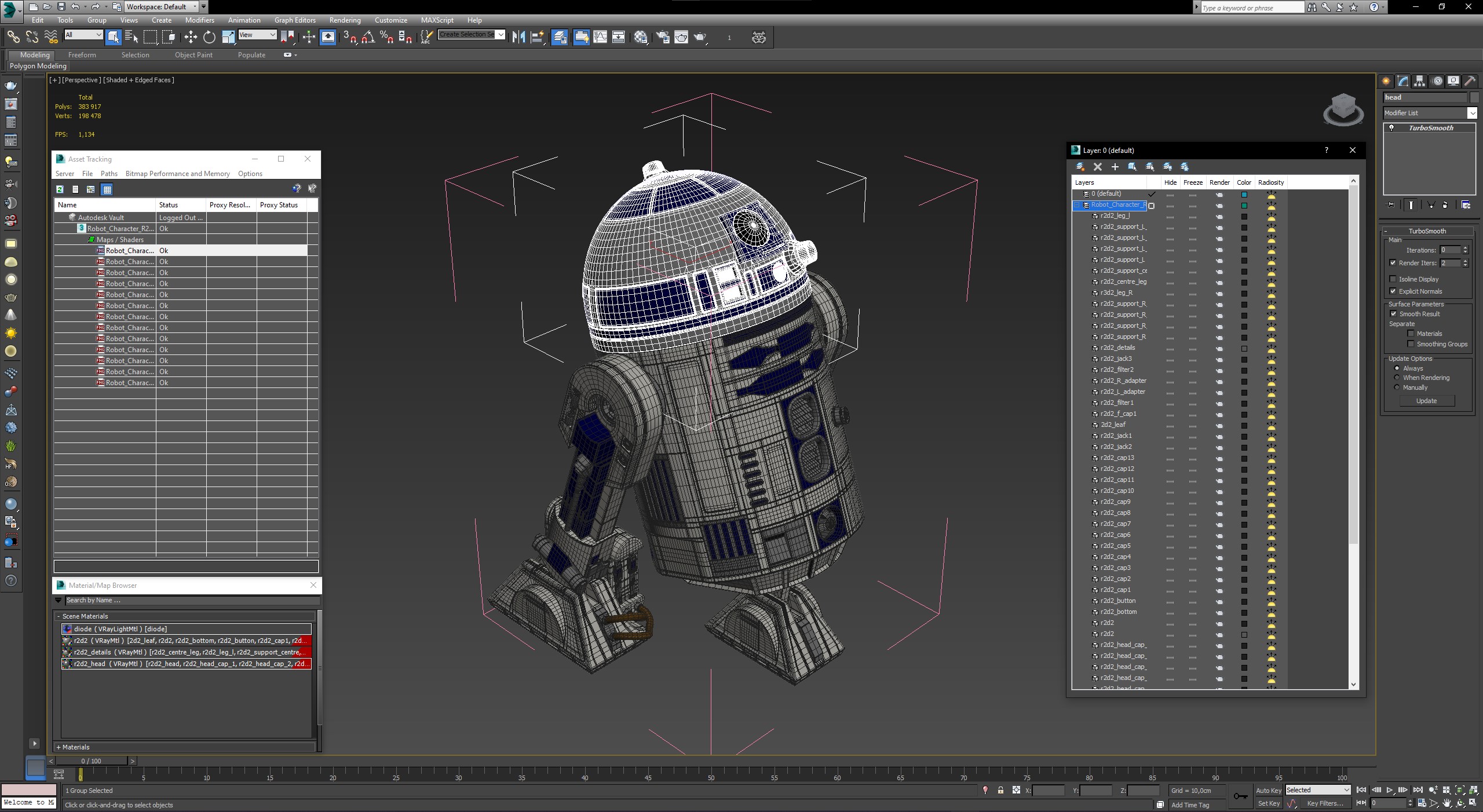 3D Robot Character R2-D2