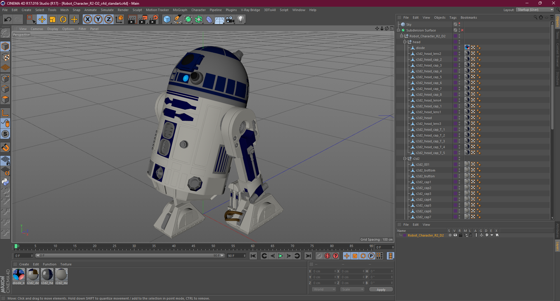 3D Robot Character R2-D2