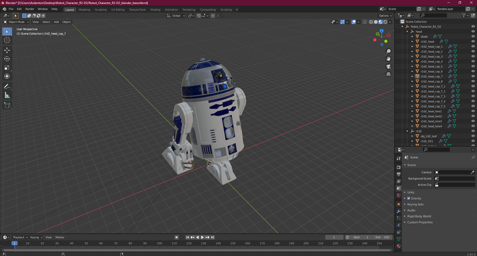 3D Robot Character R2-D2