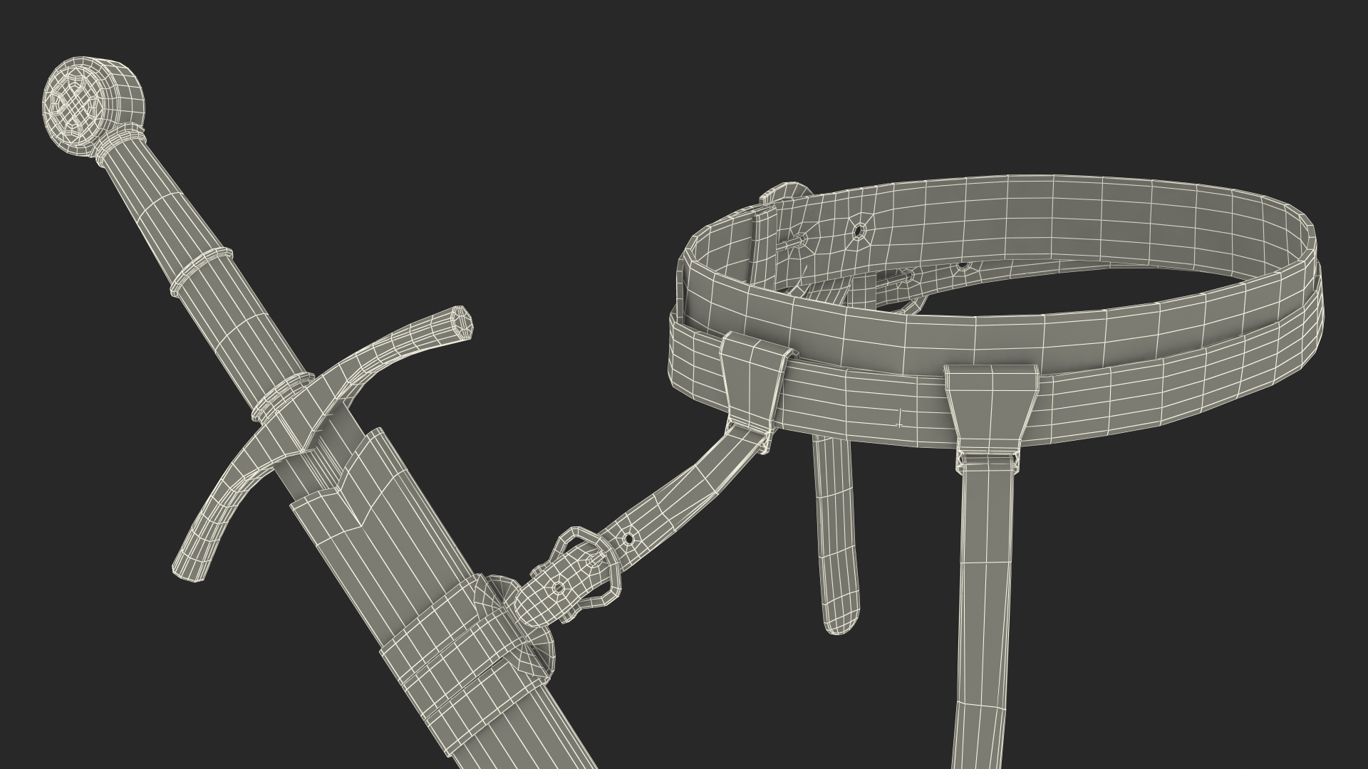 3D model Belt with Sword