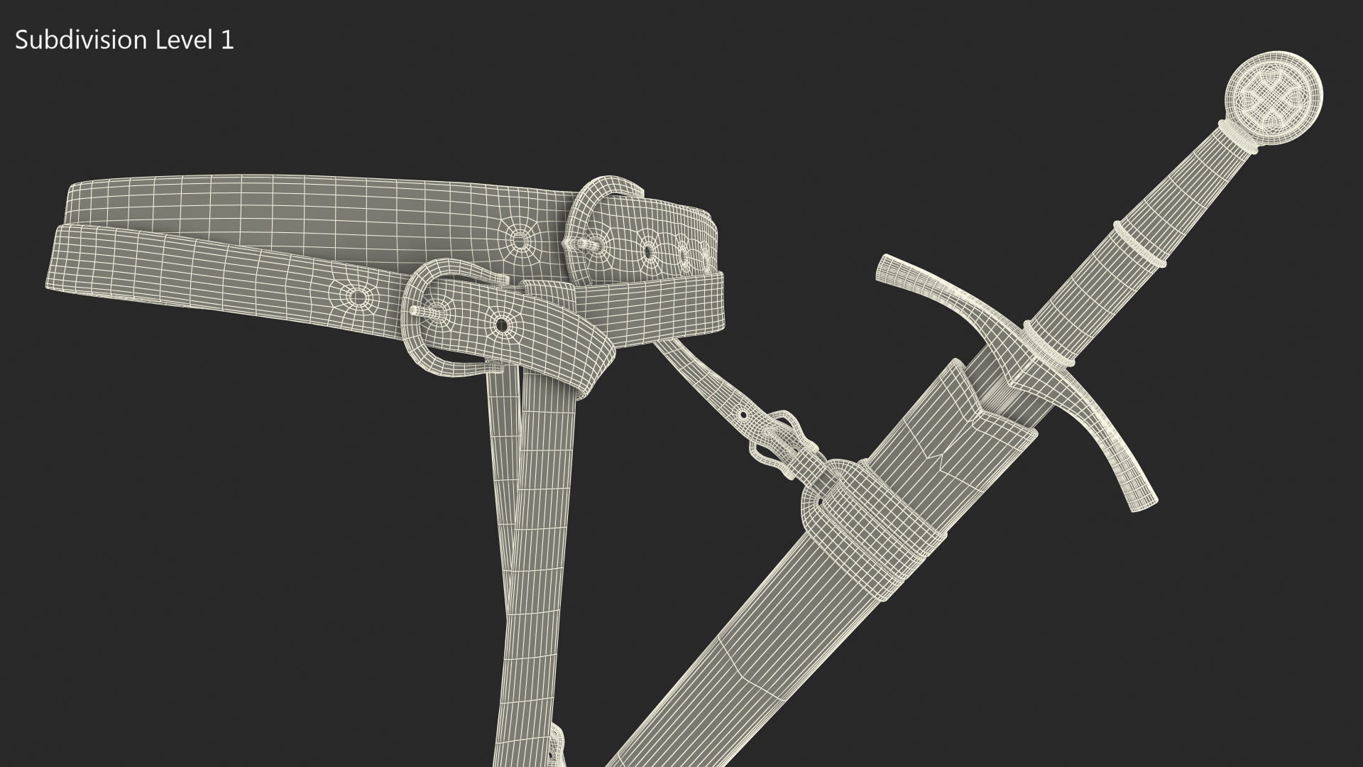 3D model Belt with Sword