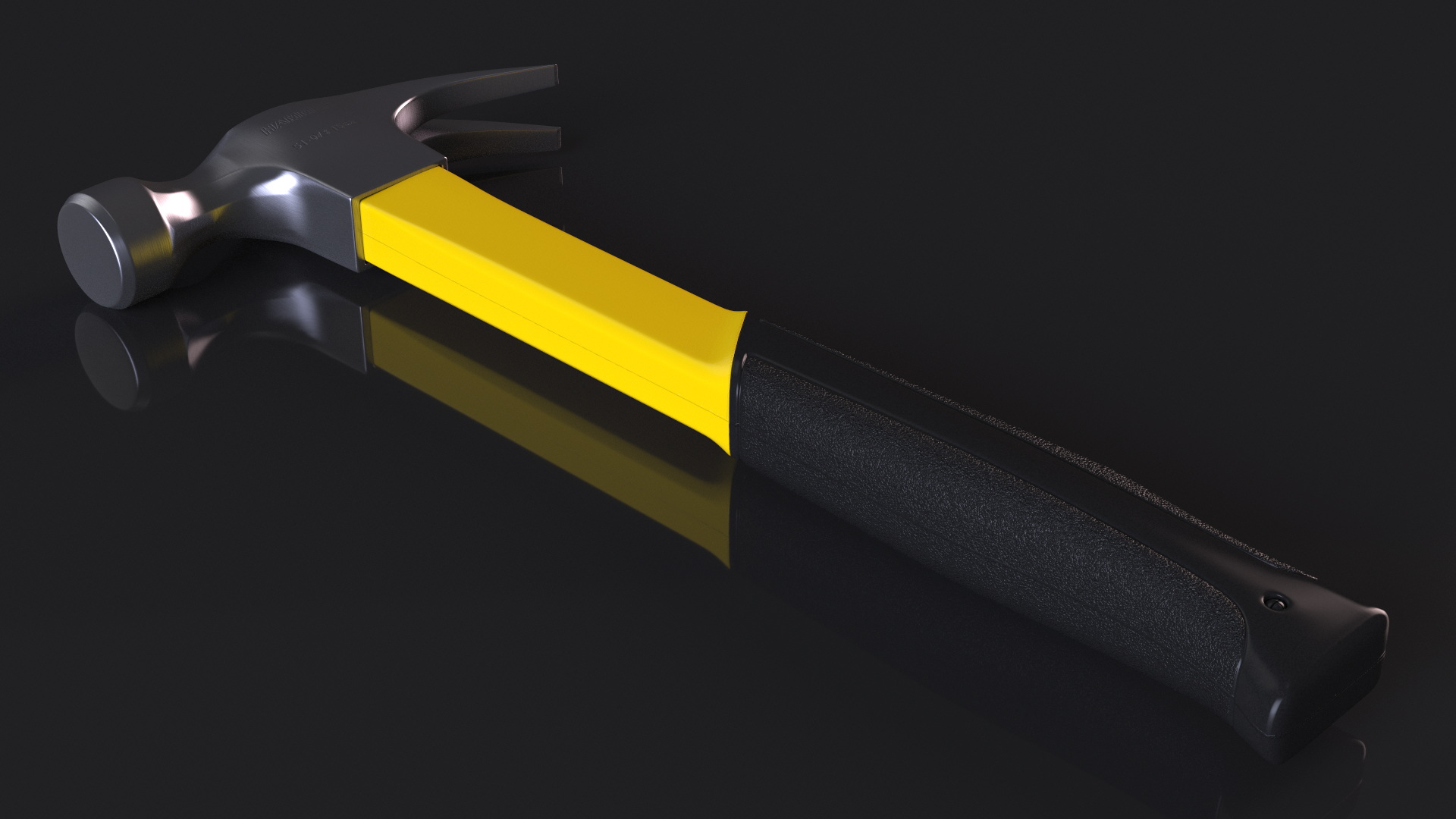 Hammer with Fiberglass Handle 3D model