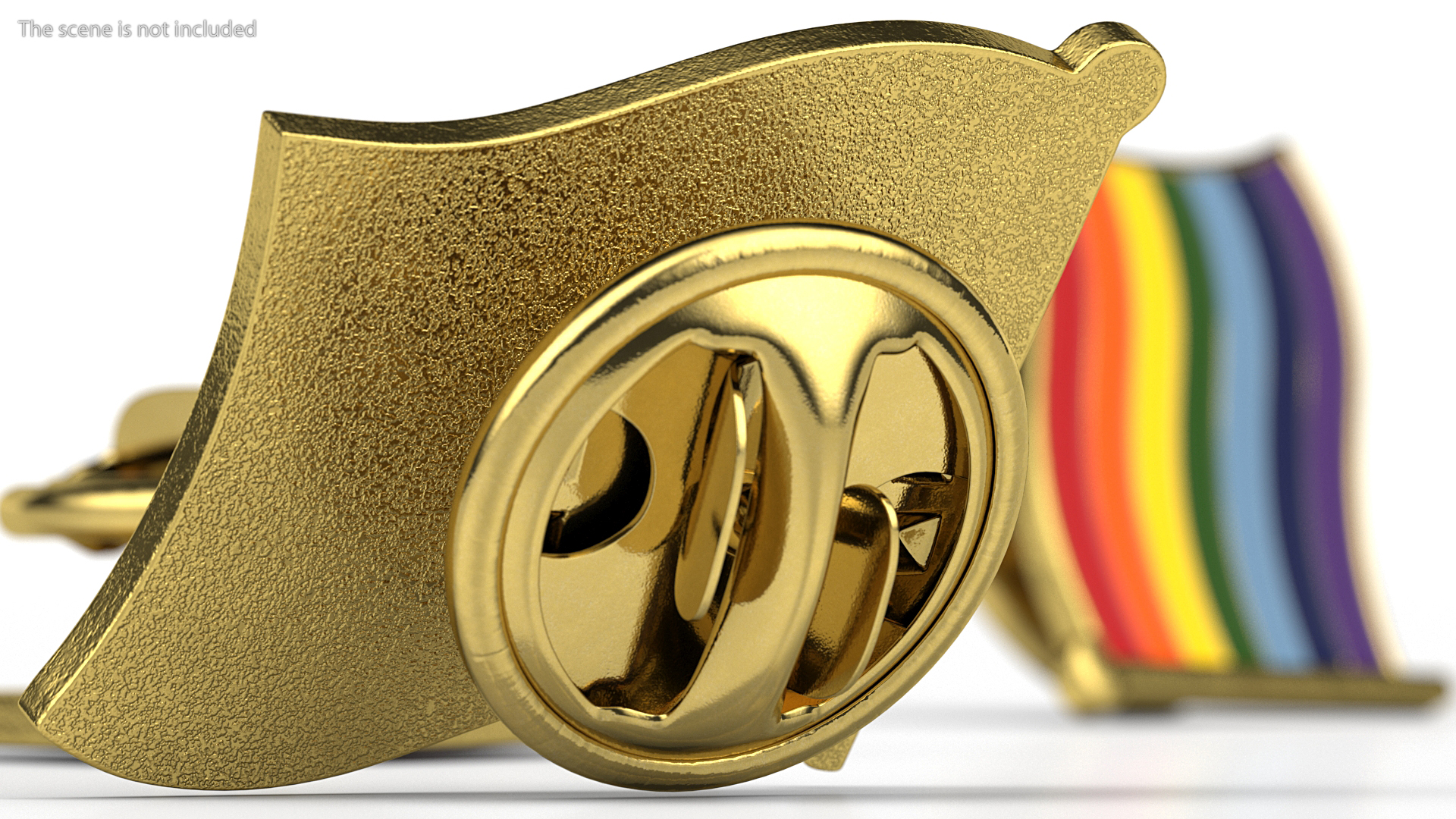 Rainbow Gay Pride Flag Lapel Pin 3D