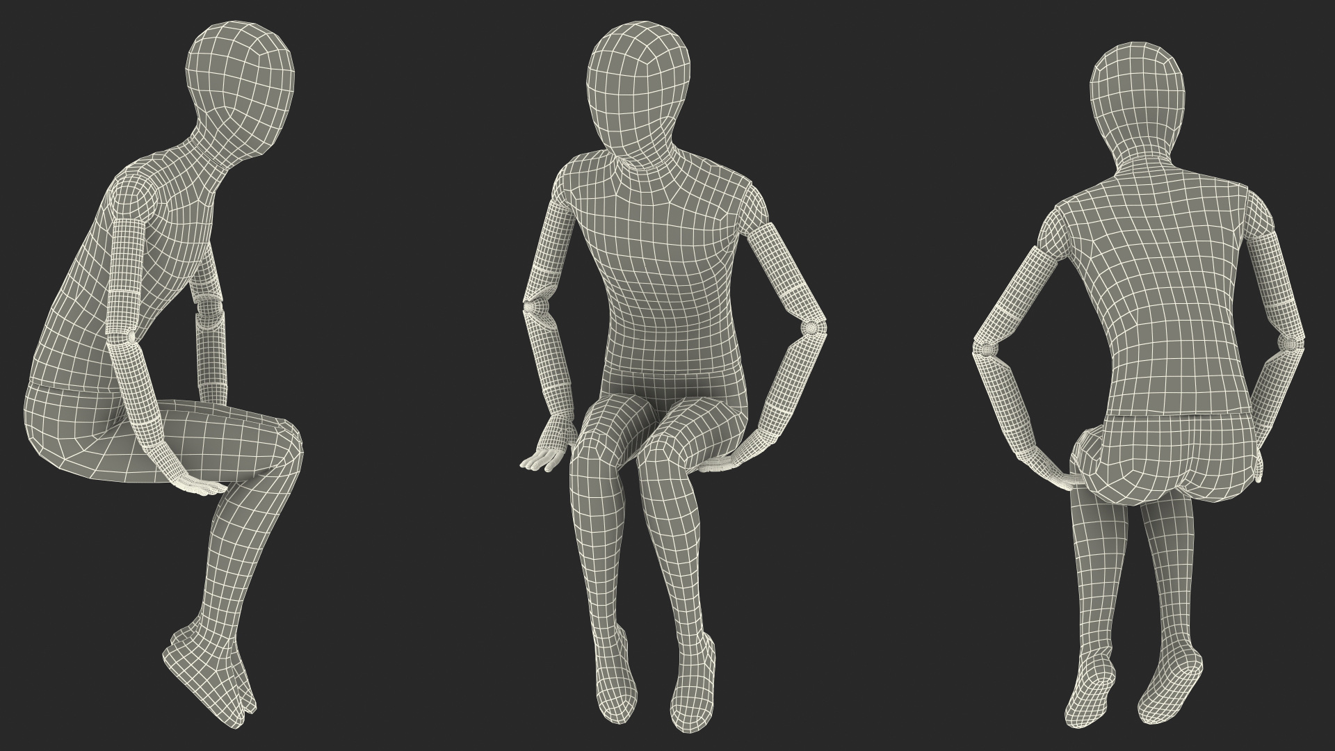 Flexible Child Mannequin Sitting Pose 3D