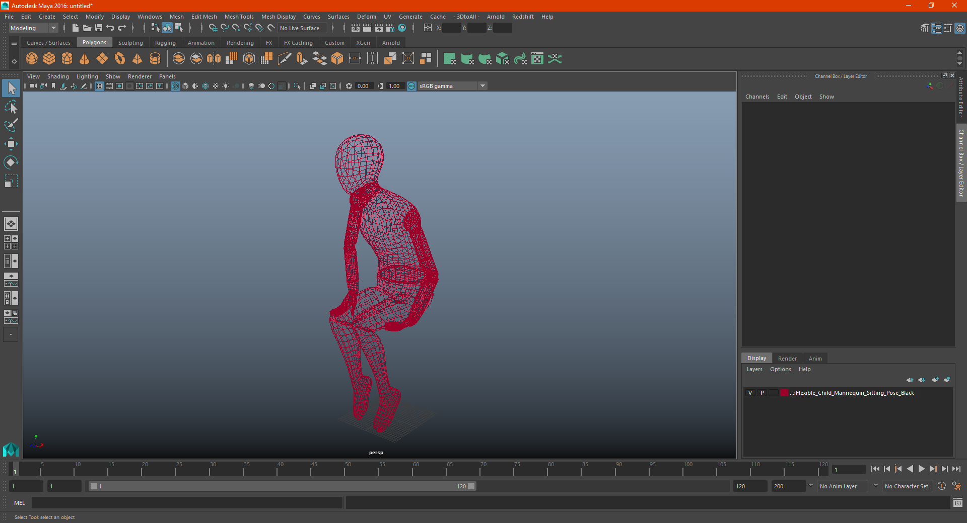 Flexible Child Mannequin Sitting Pose 3D