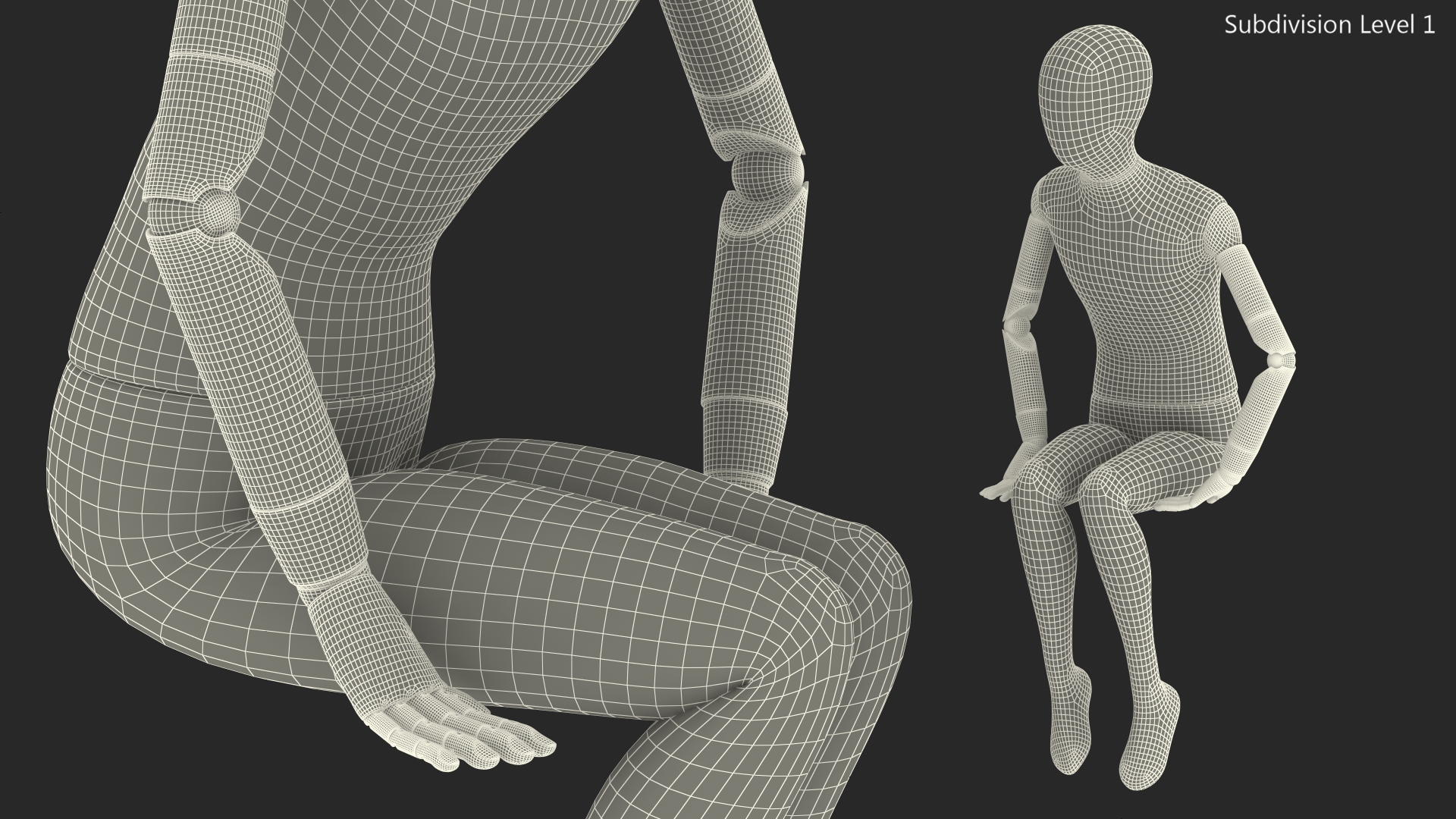 Flexible Child Mannequin Sitting Pose 3D