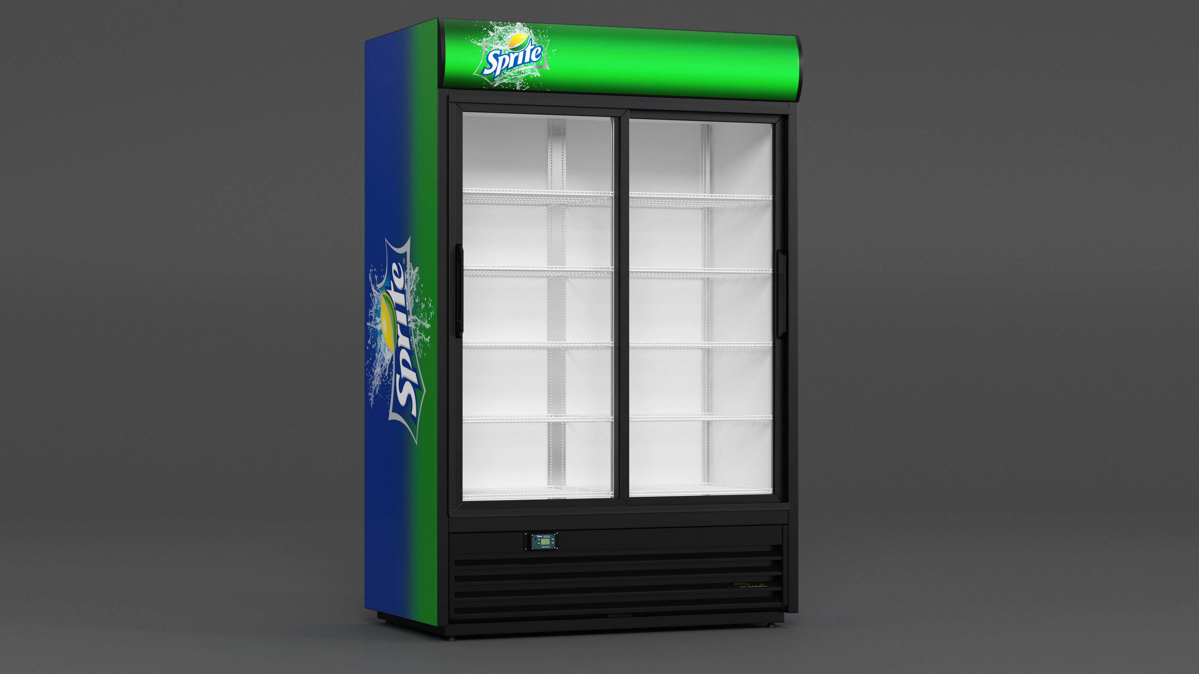 3D 2 Door Commercial Merchandiser Refrigerator model