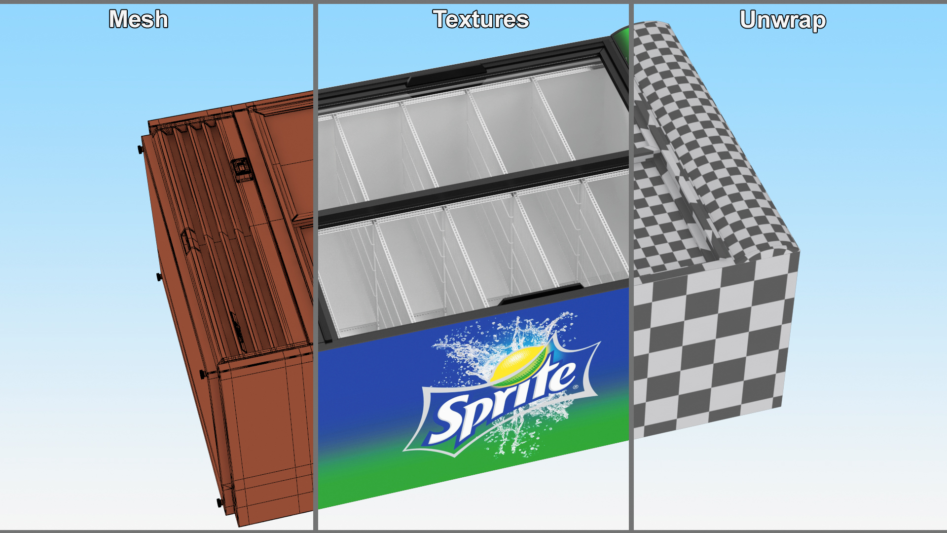 3D 2 Door Commercial Merchandiser Refrigerator model
