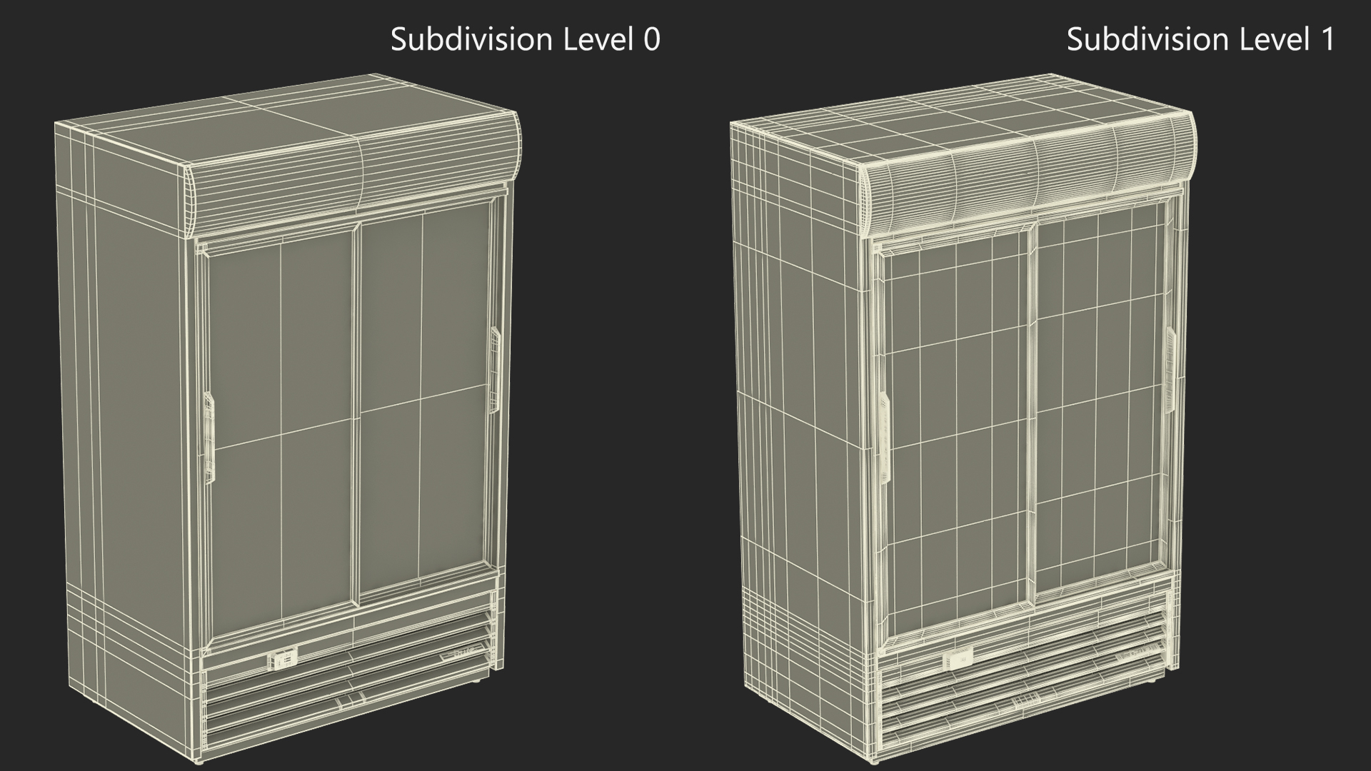 3D 2 Door Commercial Merchandiser Refrigerator model