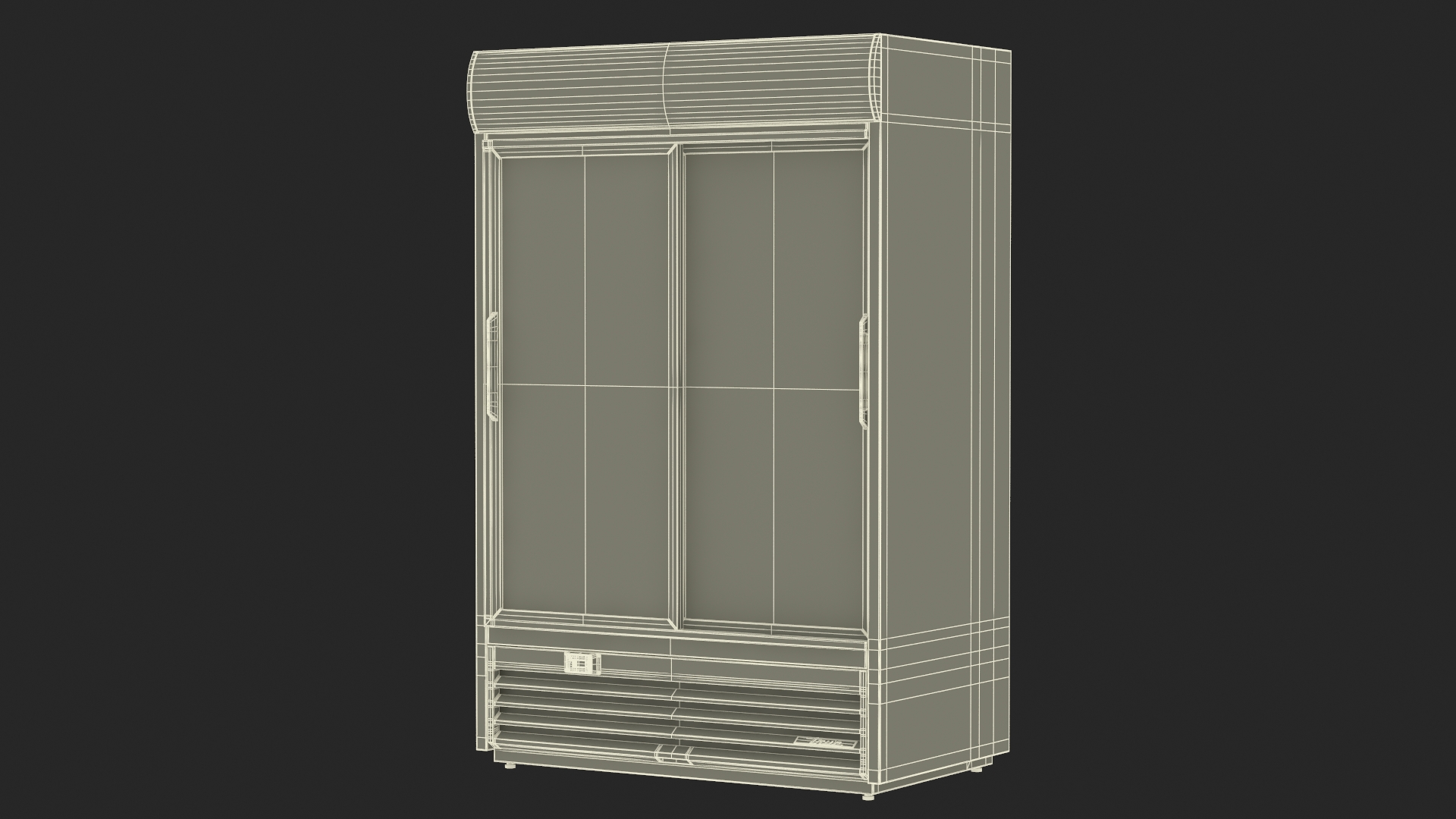 3D 2 Door Commercial Merchandiser Refrigerator model
