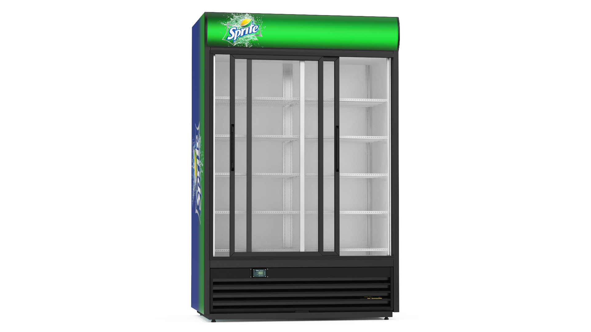 3D 2 Door Commercial Merchandiser Refrigerator model