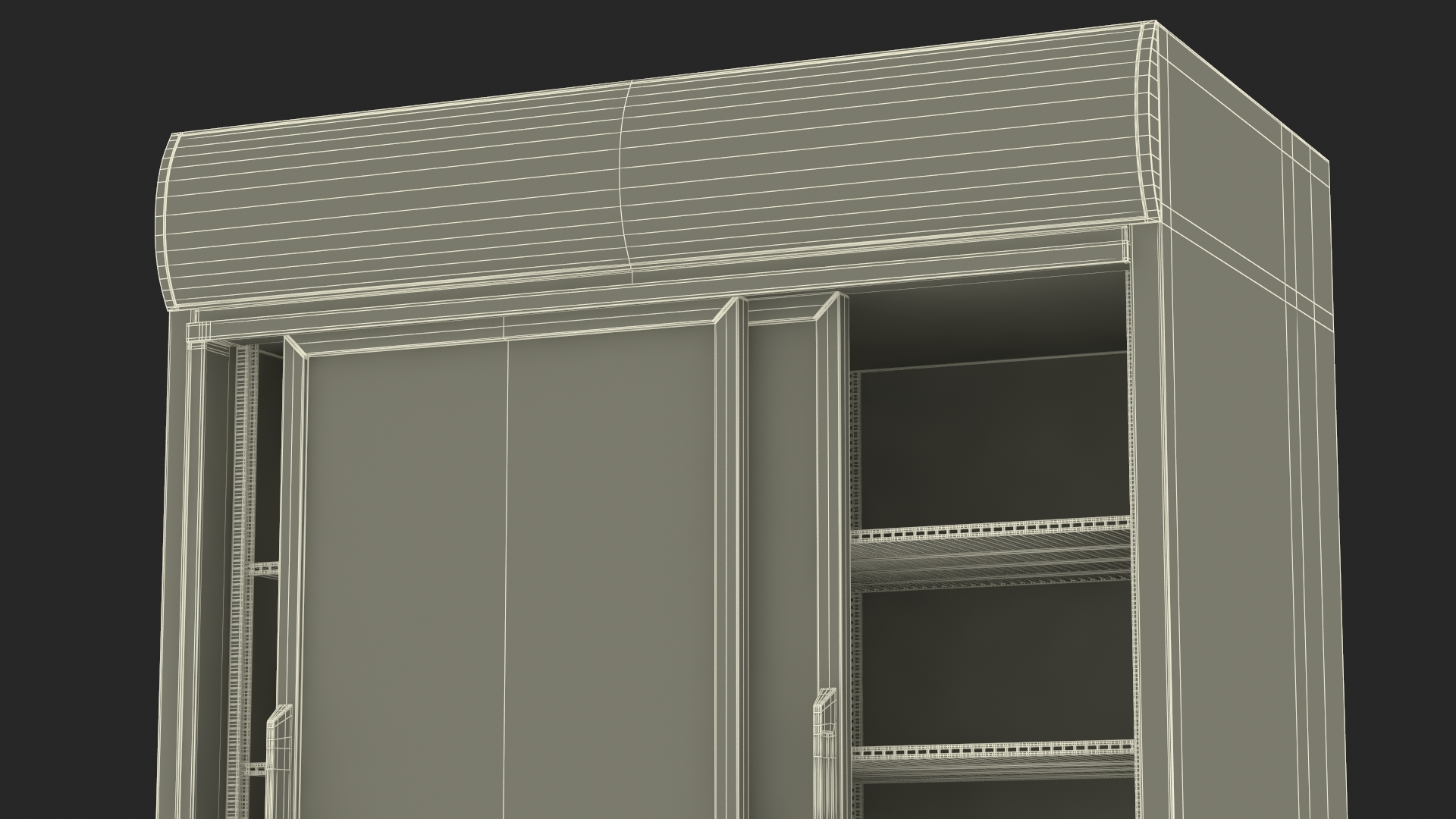 3D 2 Door Commercial Merchandiser Refrigerator model