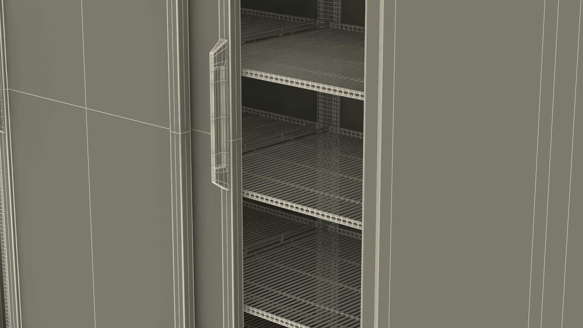 3D 2 Door Commercial Merchandiser Refrigerator model